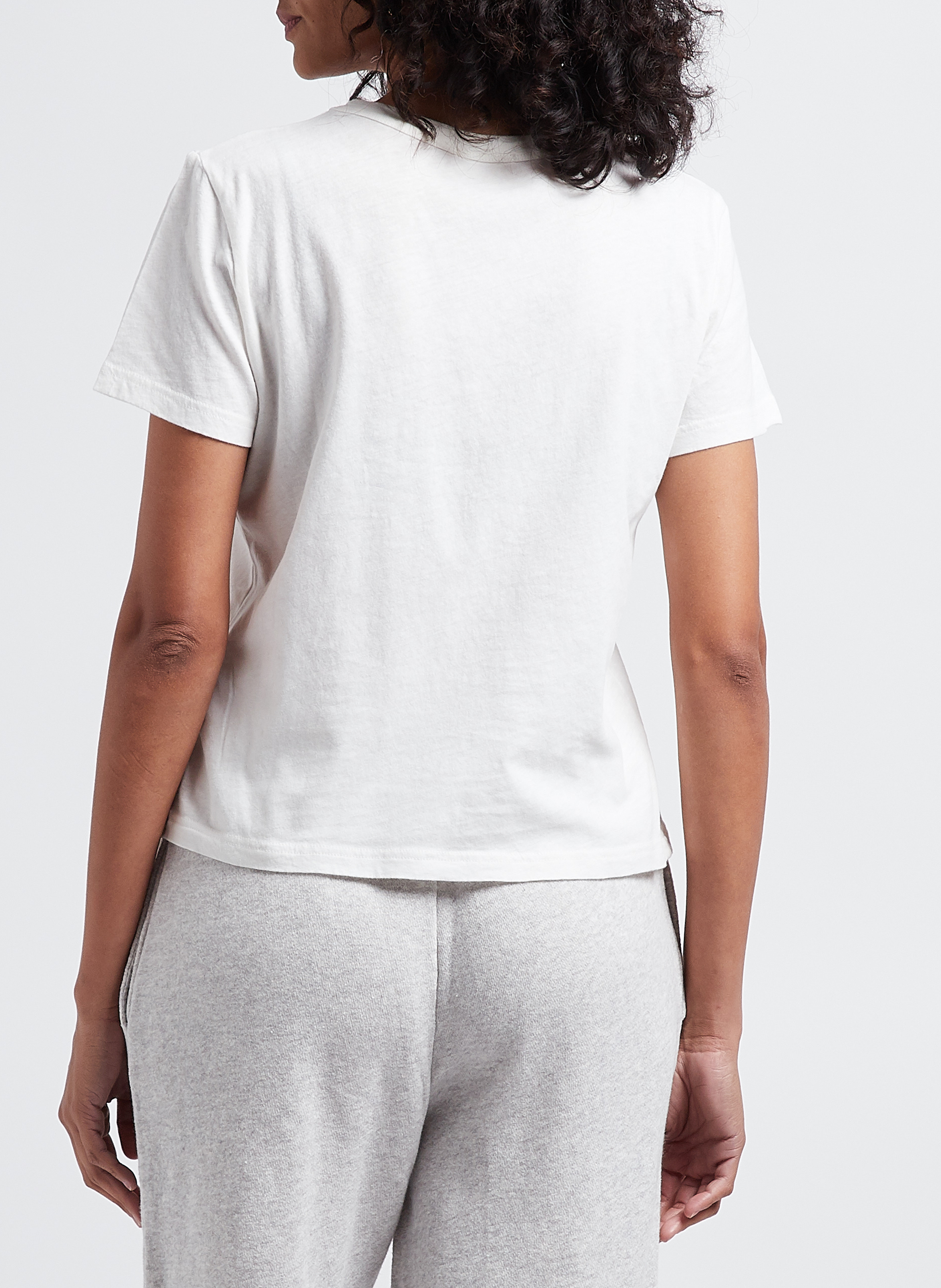 Kurzes Rundhals-T-Shirt aus Baumwolle AMERICAN VINTAGE Weiss