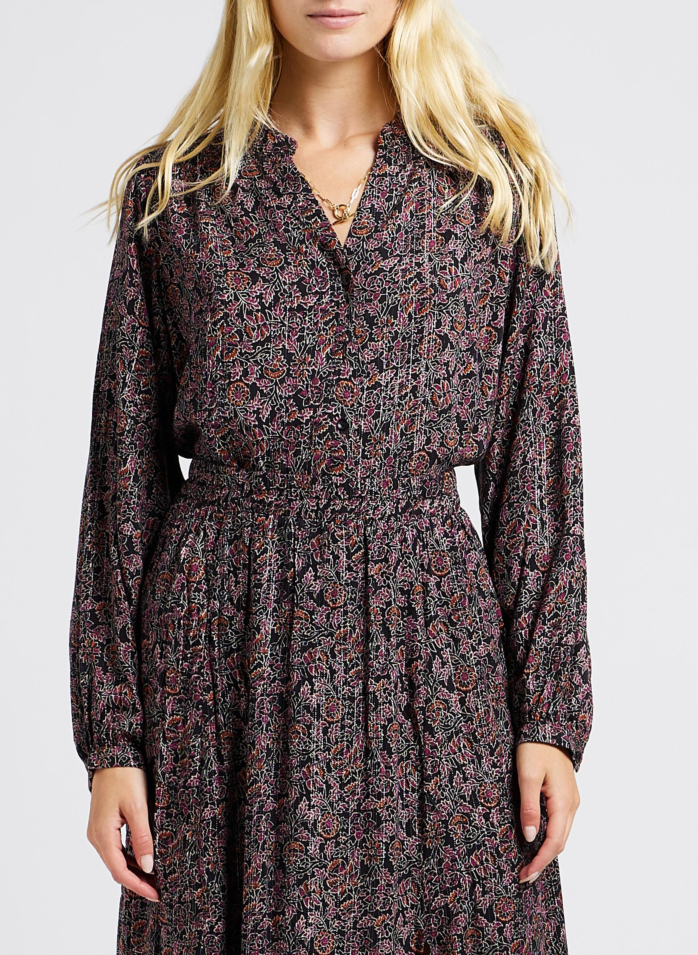 Printed V-neck blouse GRACE ET MILA