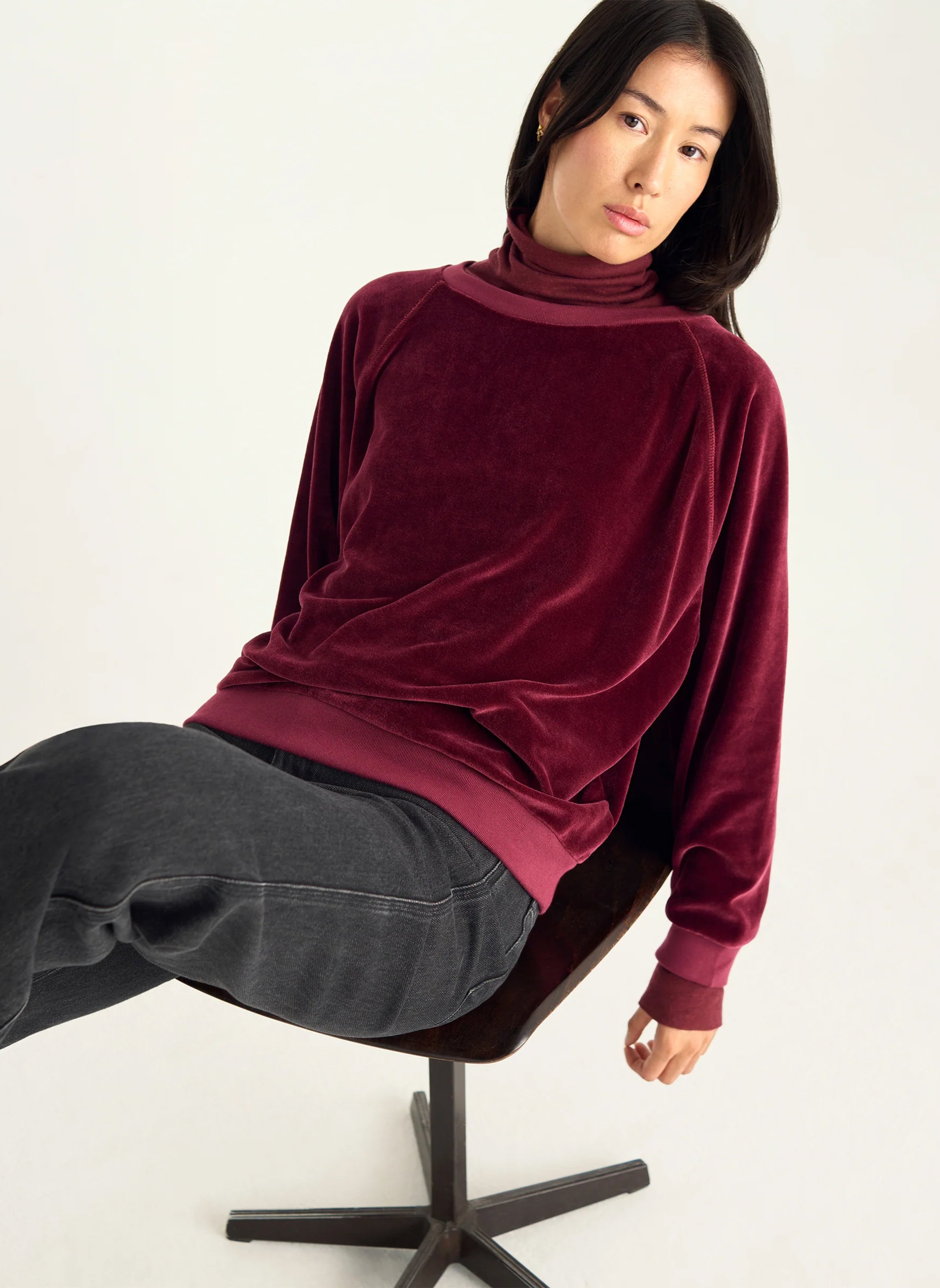 Oversize Rundhalsausschnitt Sweatshirt ACOTE Rot