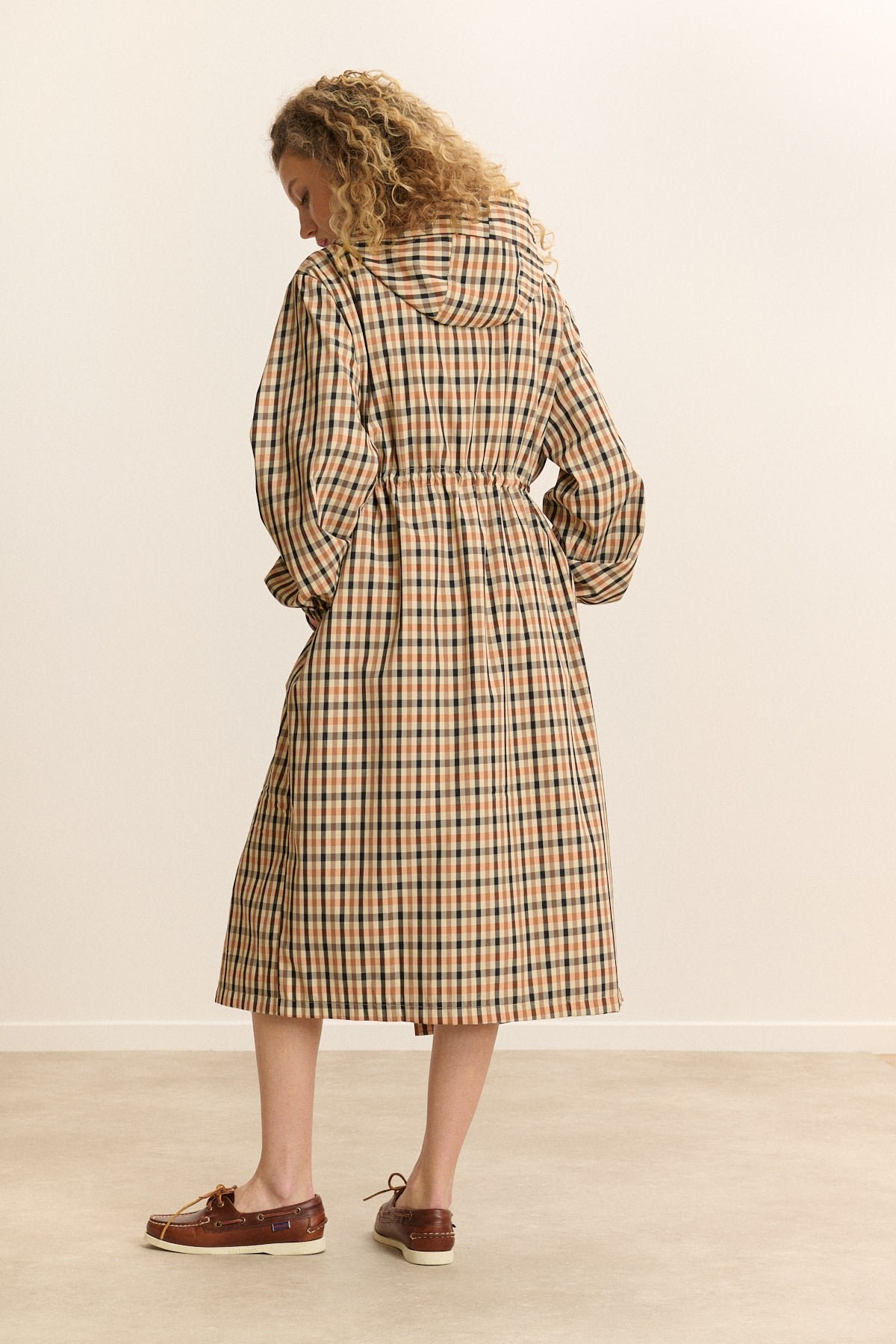 Waterproof checkered trench coat GARANCE PARIS Beige