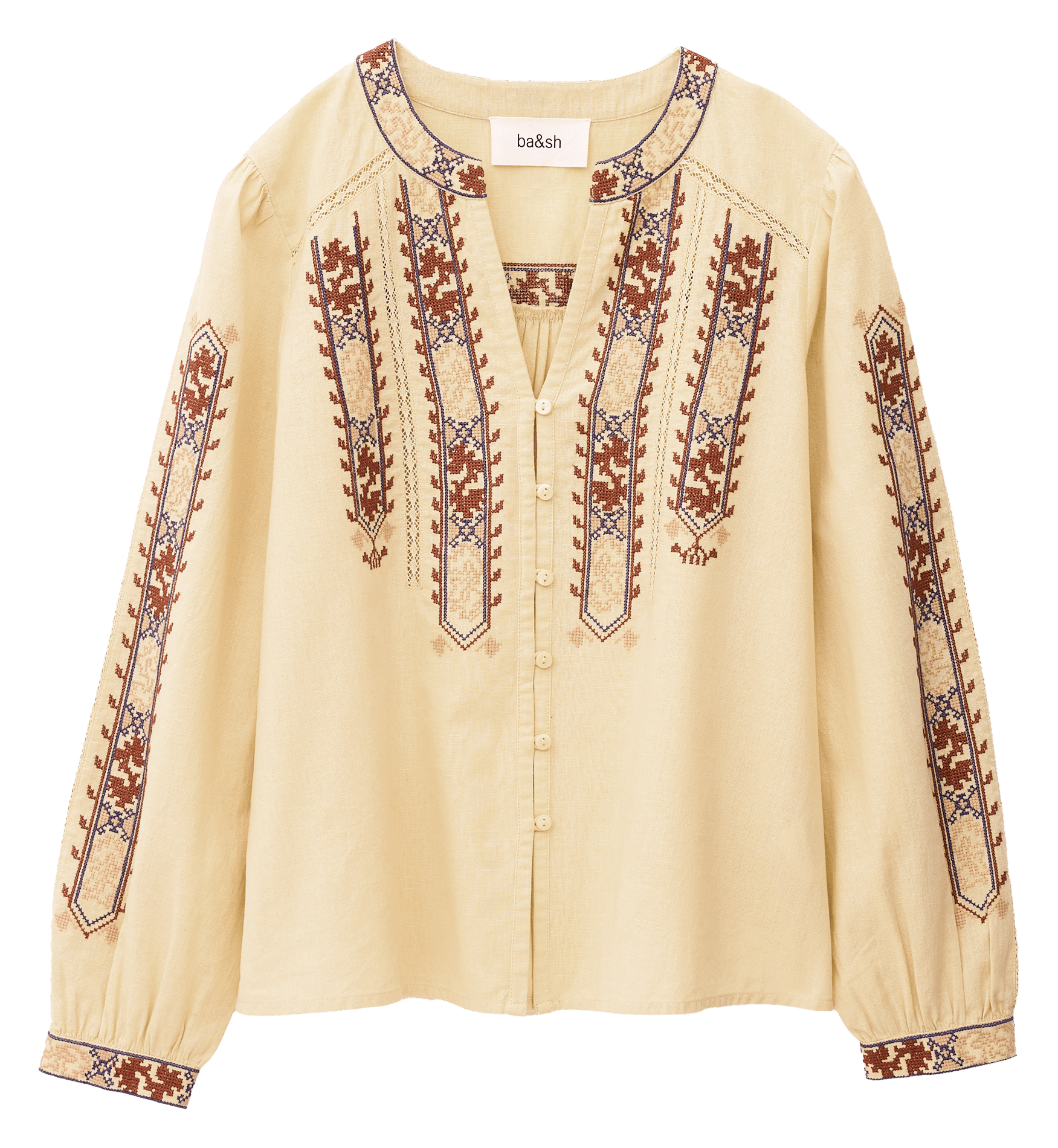 Cotton-blend loose-fit blouse BA&SH Beige