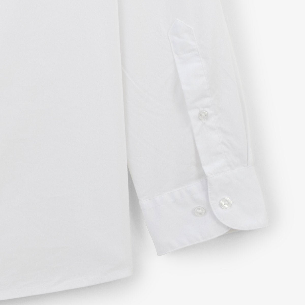 Solid color long-sleeve cotton stretch shirt SERGE BLANCO White