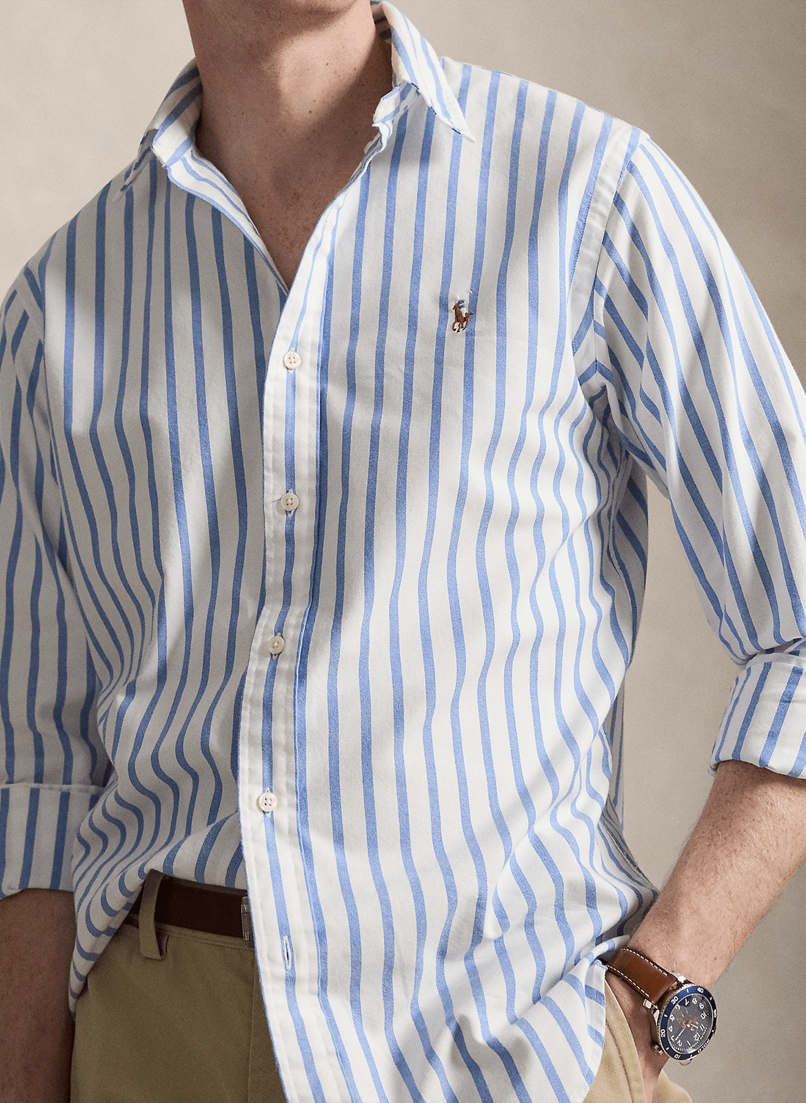 Chemise custom-fit en coton POLO RALPH LAUREN Bleu