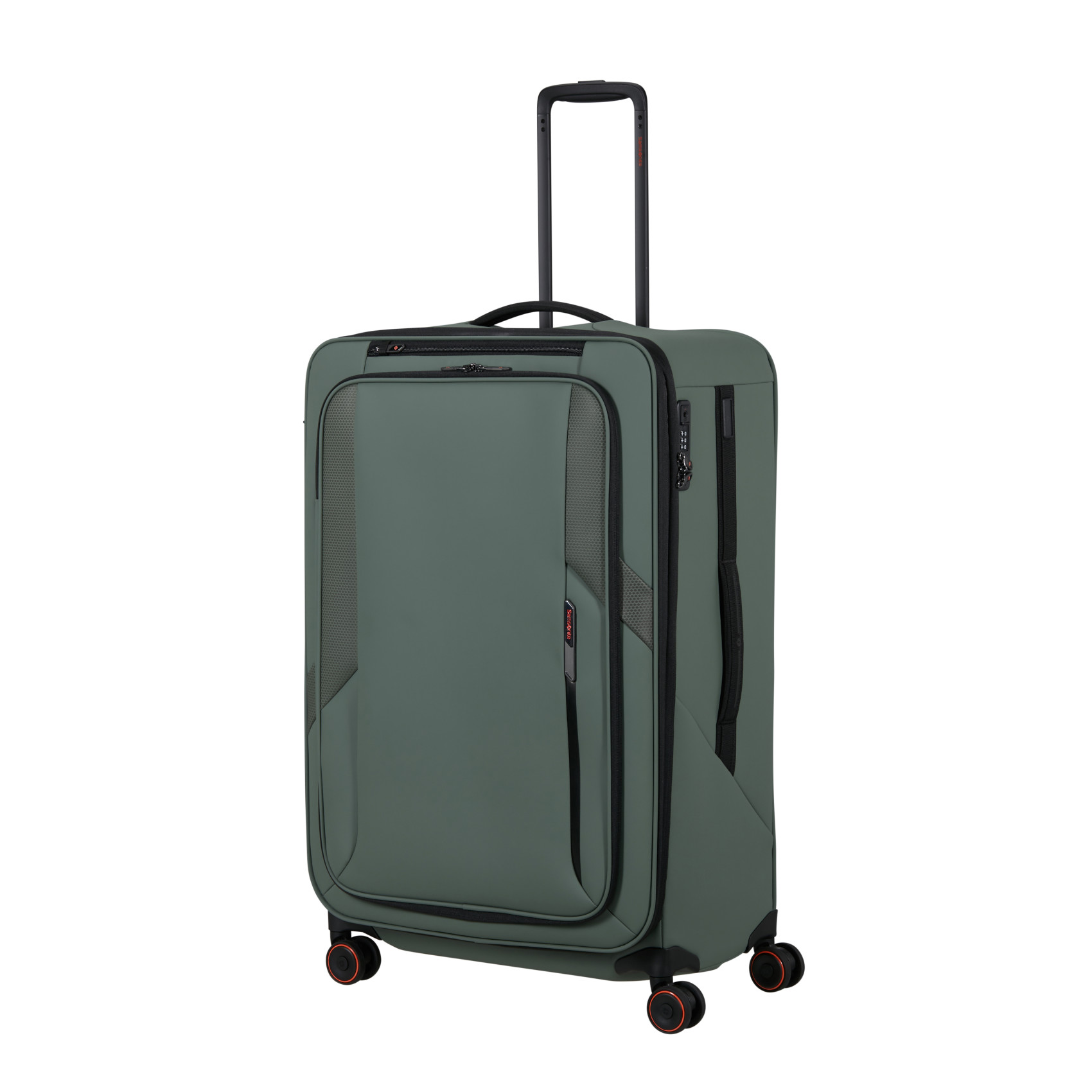 Glazed suitcase 4 wheels size L Green