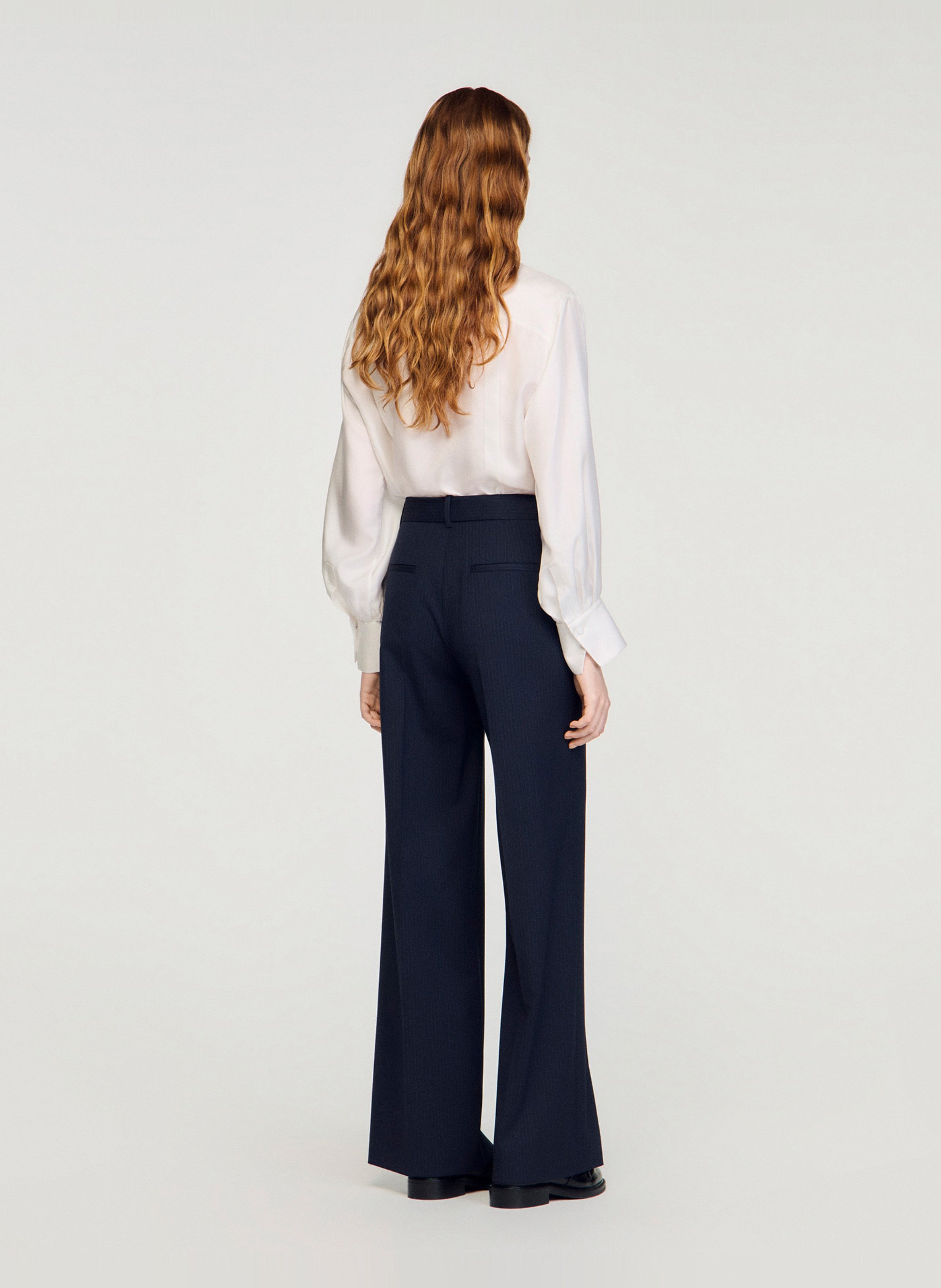 Gestreepte pantalon SANDRO Blauw