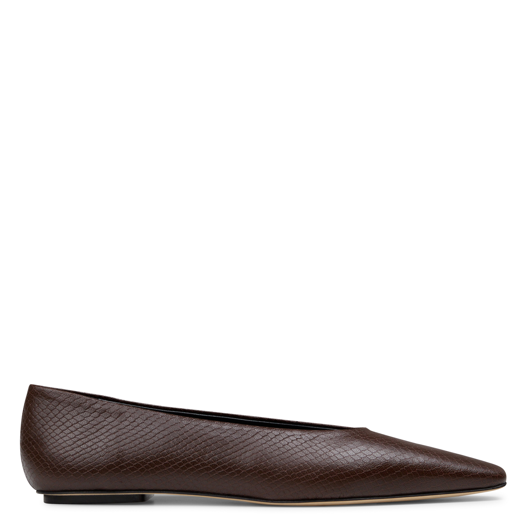 Spitze Ballerinas aus Jacquard-Python ODARE Braun