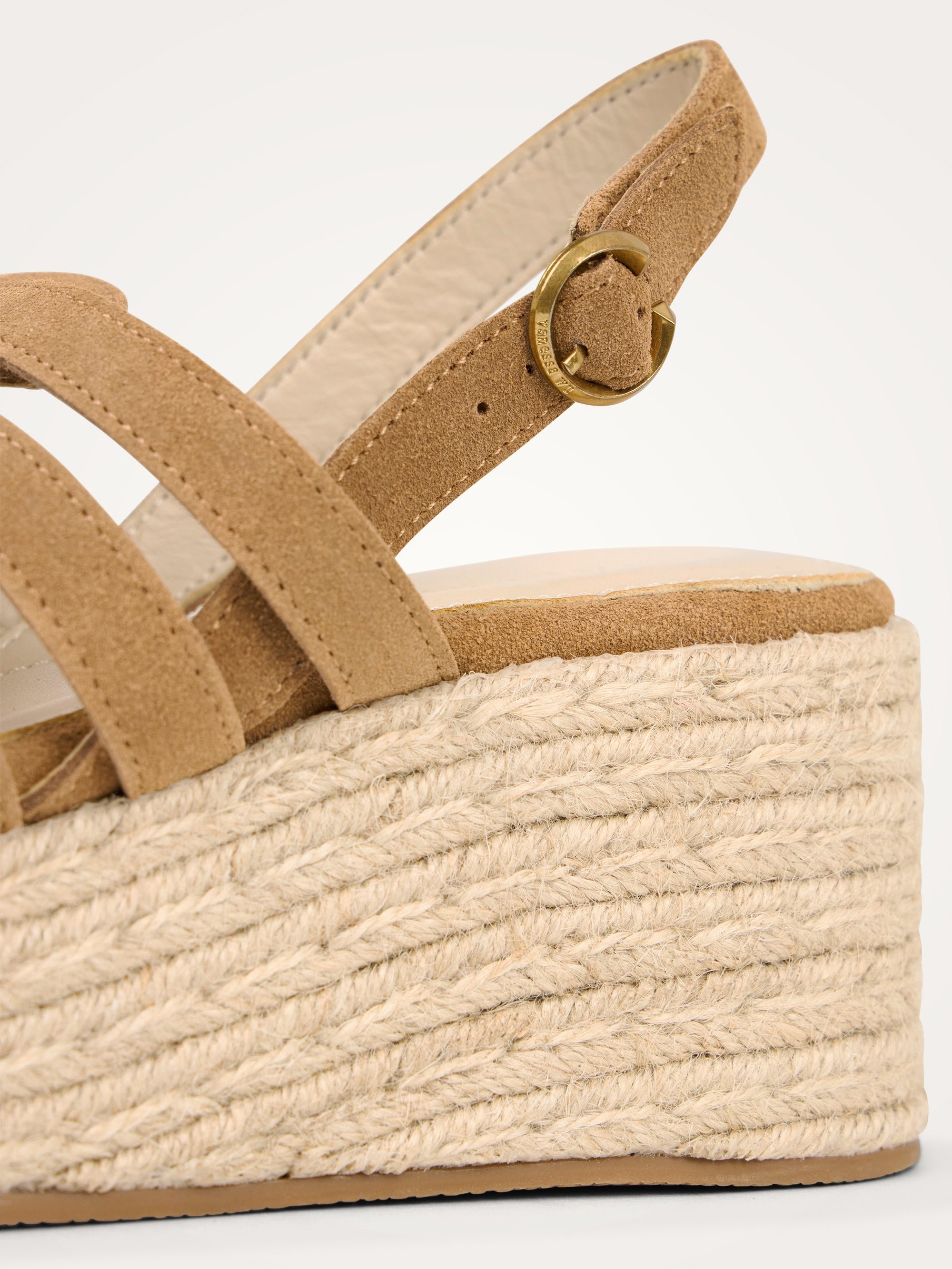 Suede multi-strap platform sandals with buckle VANESSA WU Brown