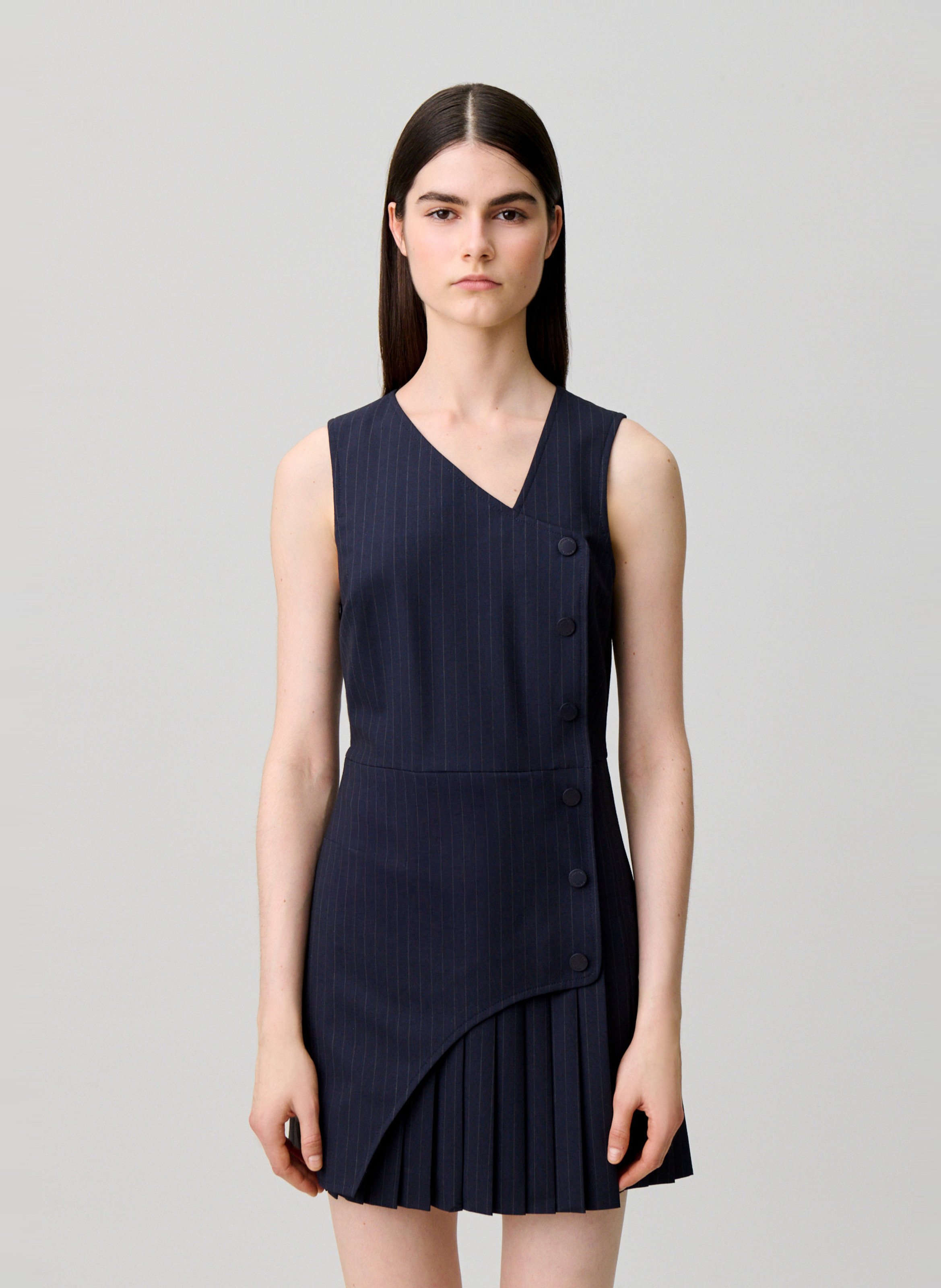Robe courte col v en laine mélangée CLAUDIE PIERLOT Multicolore