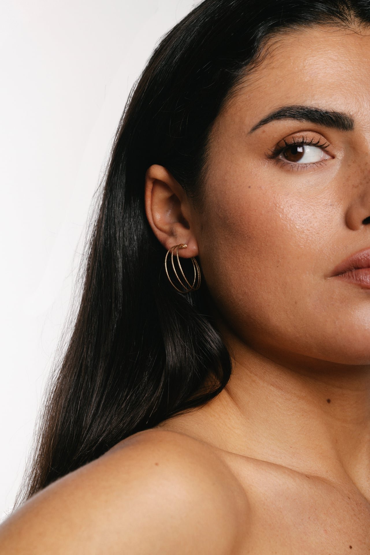 Medium Triple Hoop Earrings - Sparkling YAY Golden