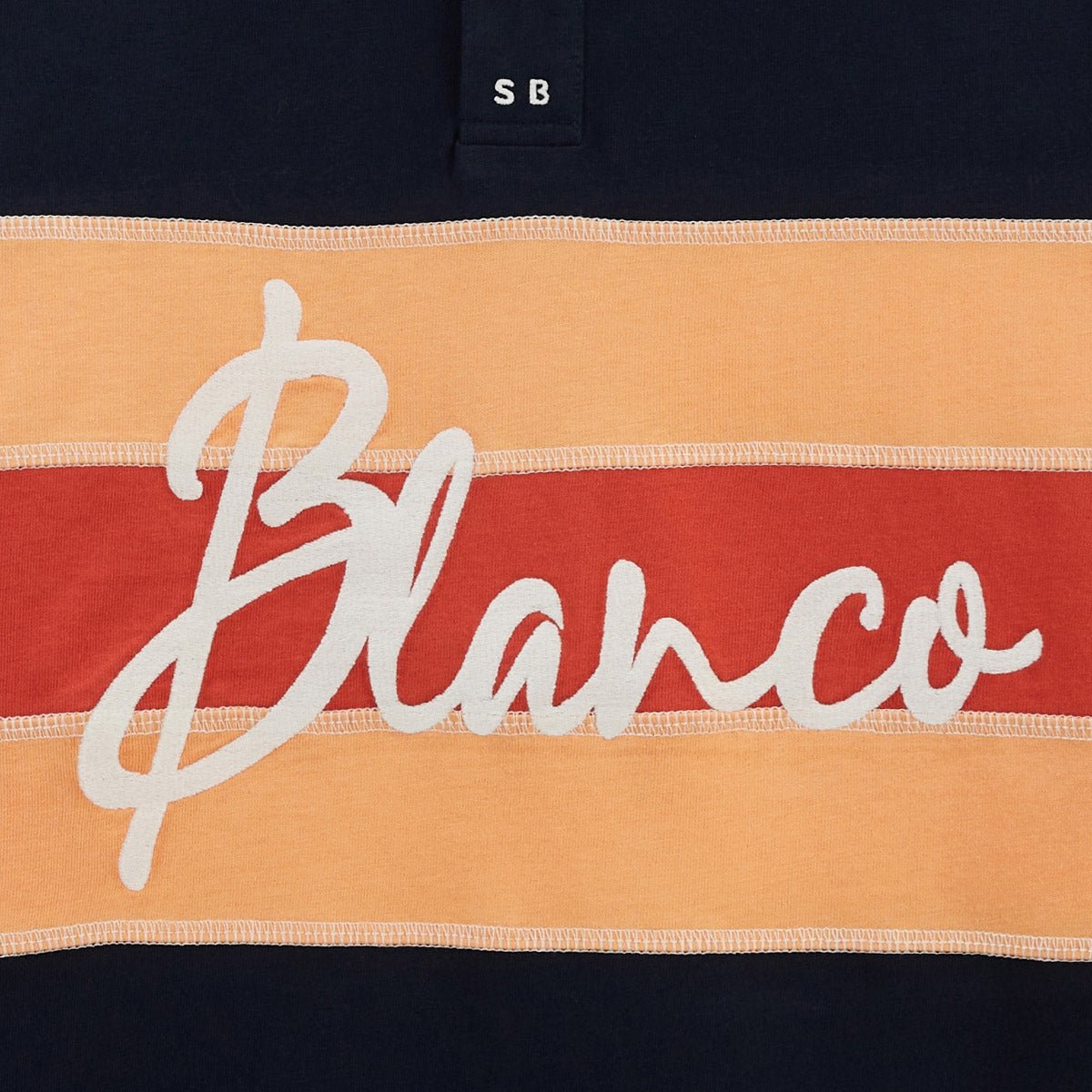 Polo manches courtes en jersey de coton coutures overlock SERGE BLANCO Bleu