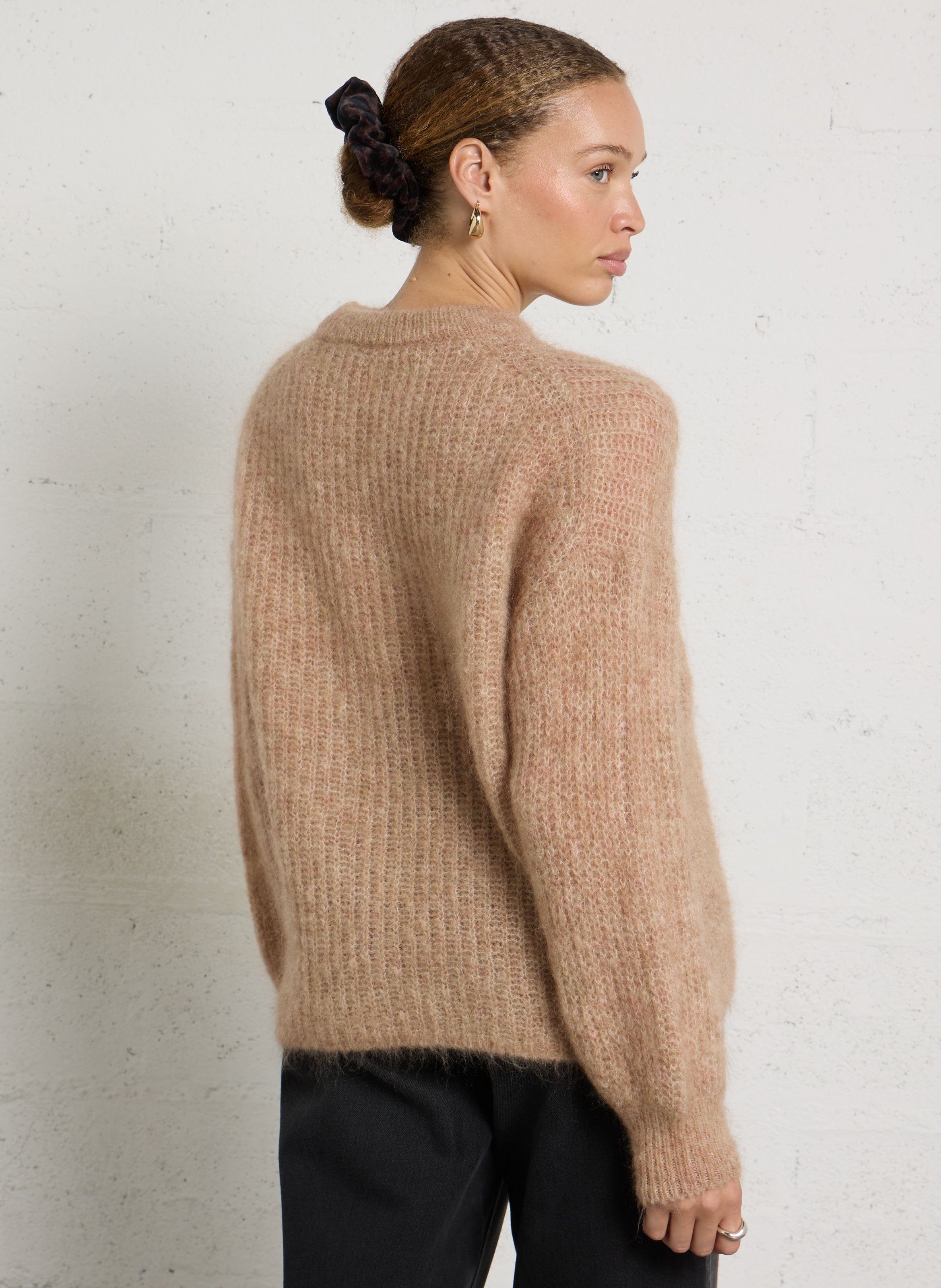 Oversize-Pullover aus Wollmix DES PETITS HAUTS Rosa