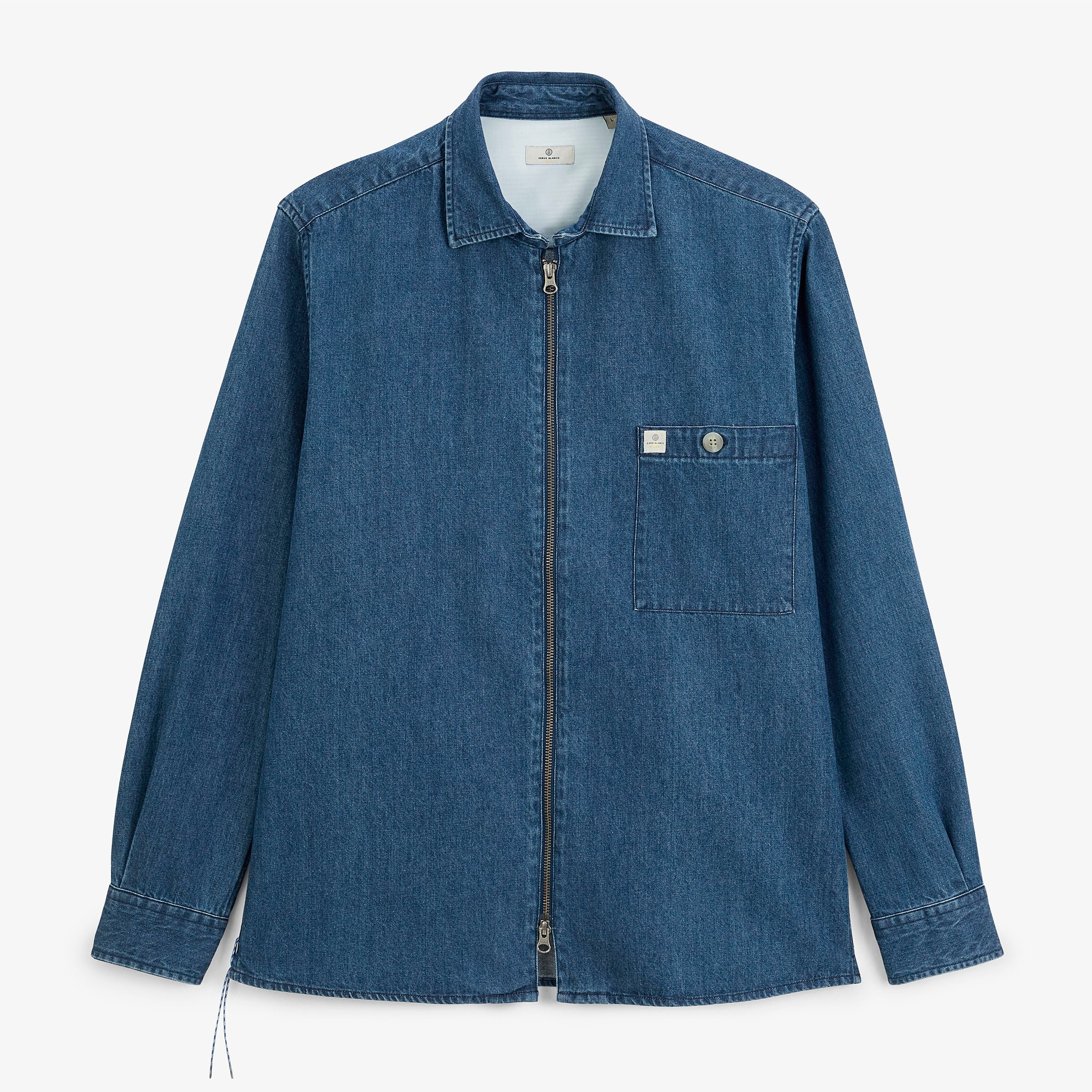 Blue zip-up denim overshirt SERGE BLANCO Blue