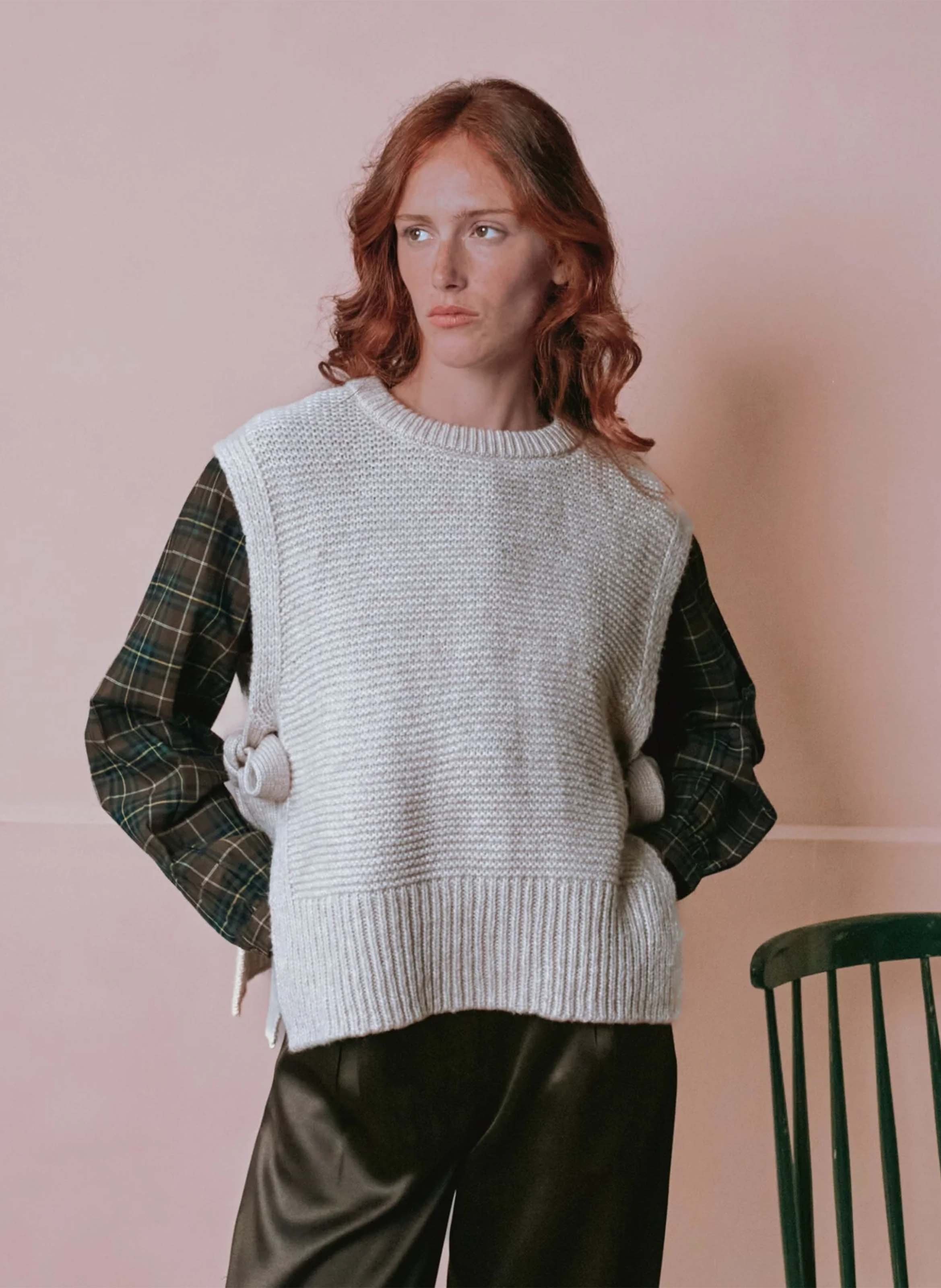 Pull col rond en laine mélangée EMILE ET IDA Blanc