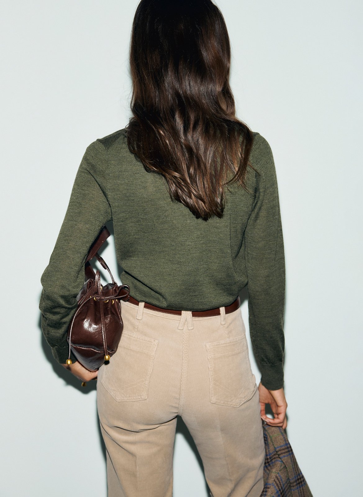 Straight V-neck wool sweater GERARD DAREL Green