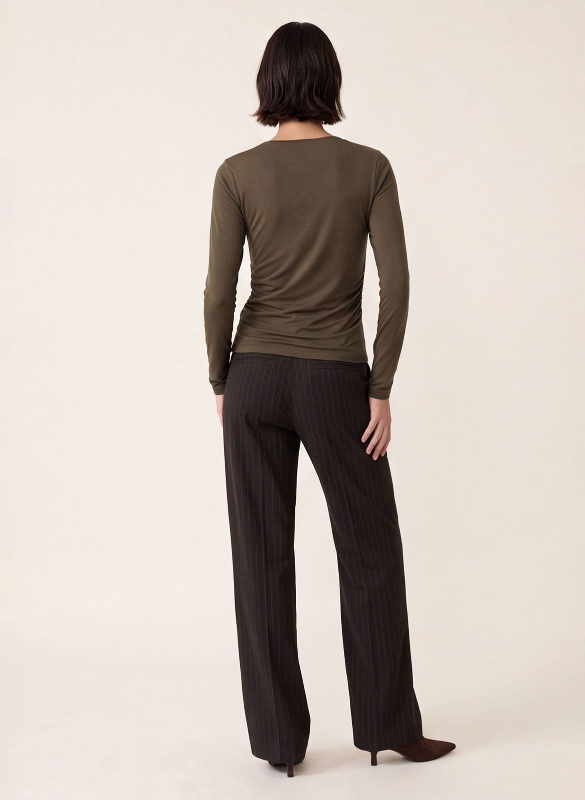 Einfarbiges Langarm-Top | Khaki KOOKAI Damen