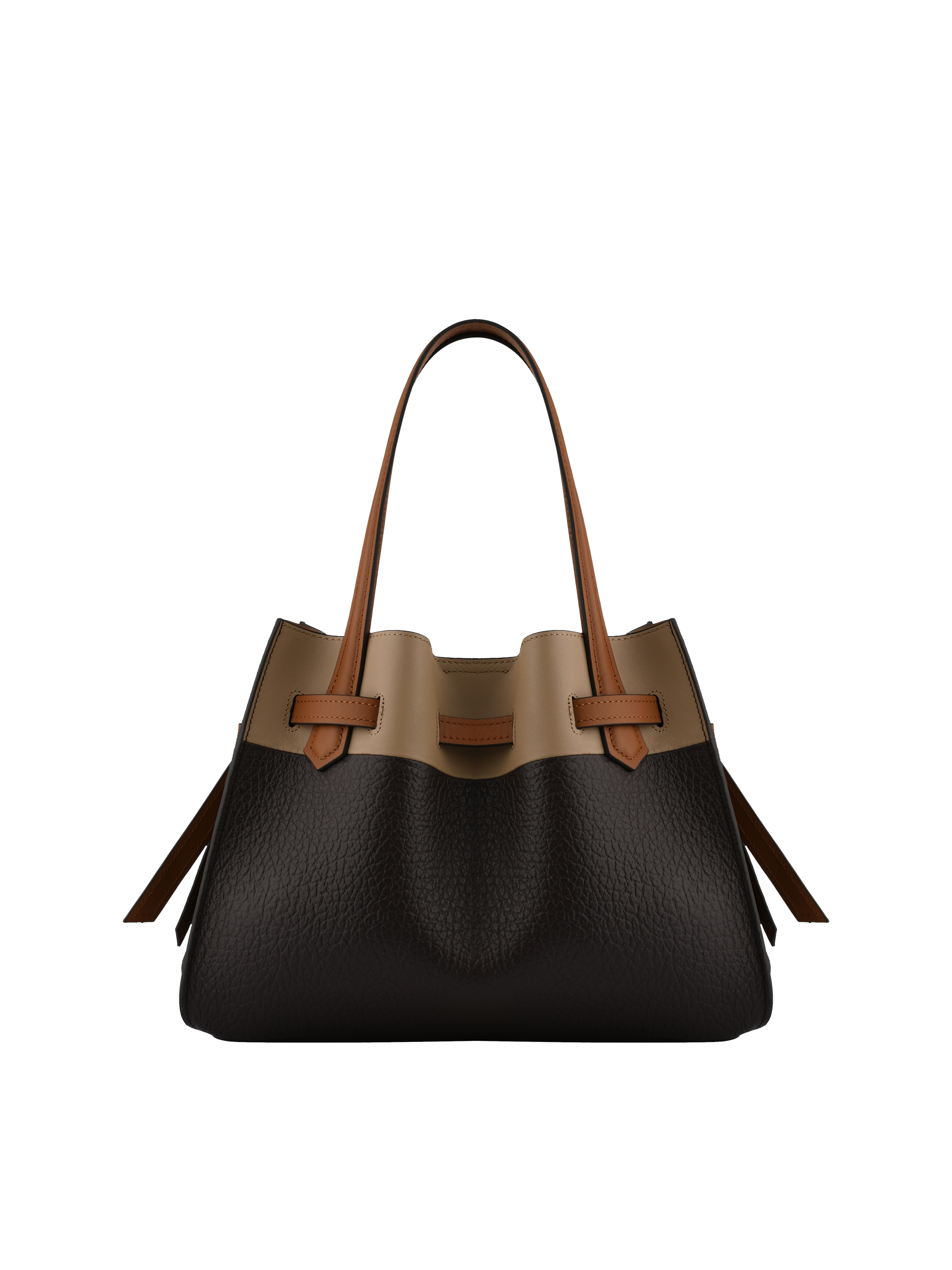Calfskin leather handbag POURCHET Multicolored