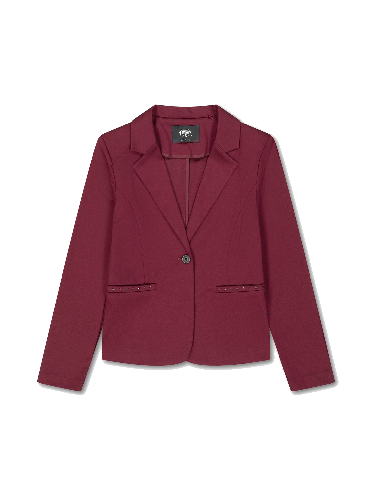 Buttoned suit collar jacket LE TEMPS DES CERISES Red