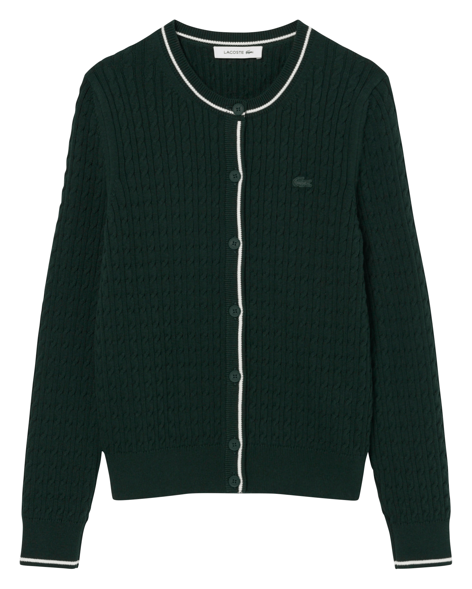 Straight cardigan in blended cotton LACOSTE Green