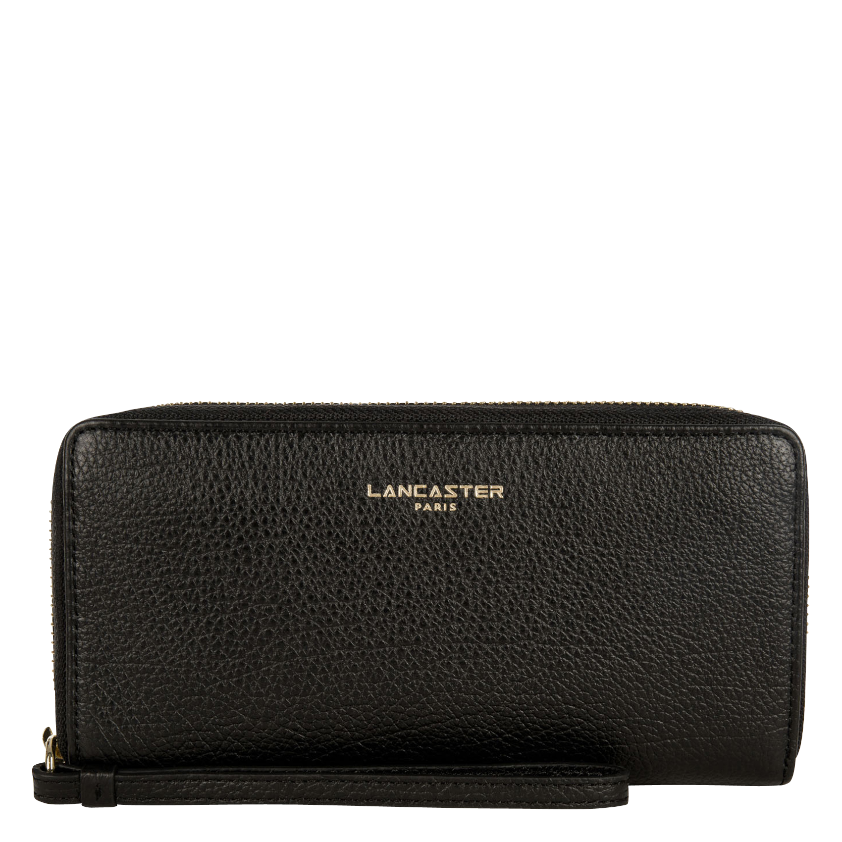 Zipped leather wallet LANCASTER PARIS Black