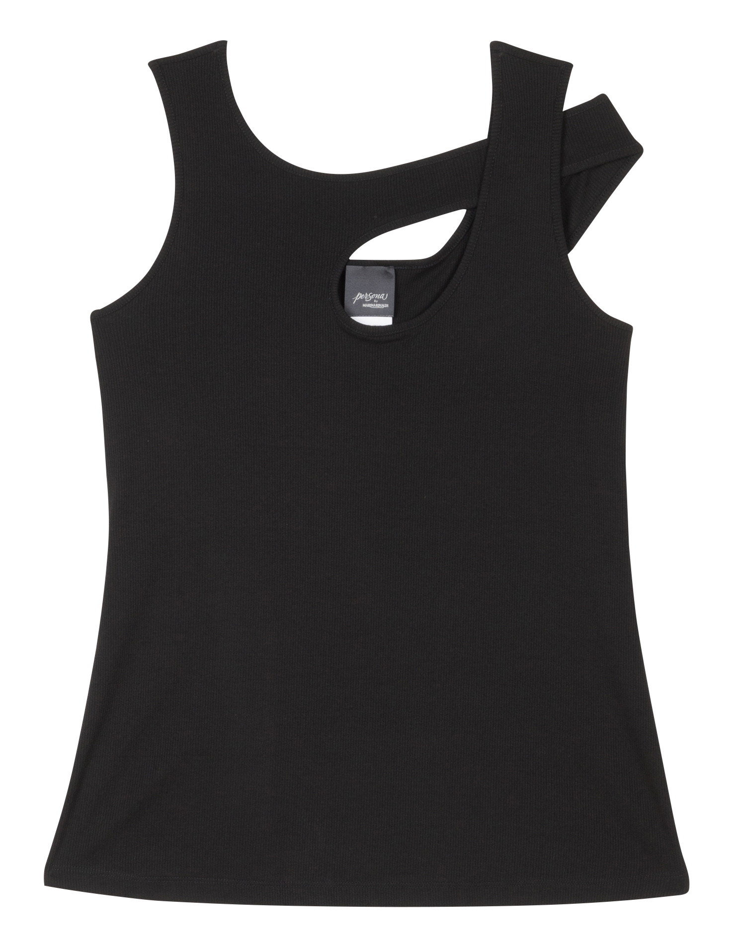 Round-neck top with shoulder cut-out PERSONA by Marina Rinaldi Black