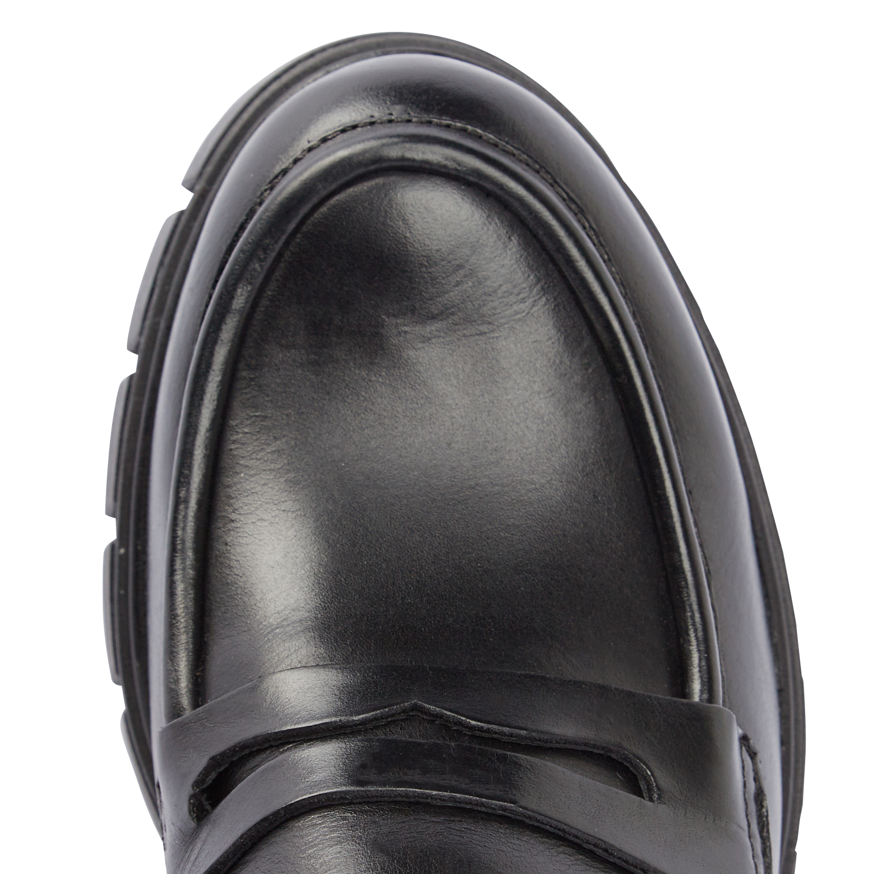 Heeled leather notched loafers JONAK Black