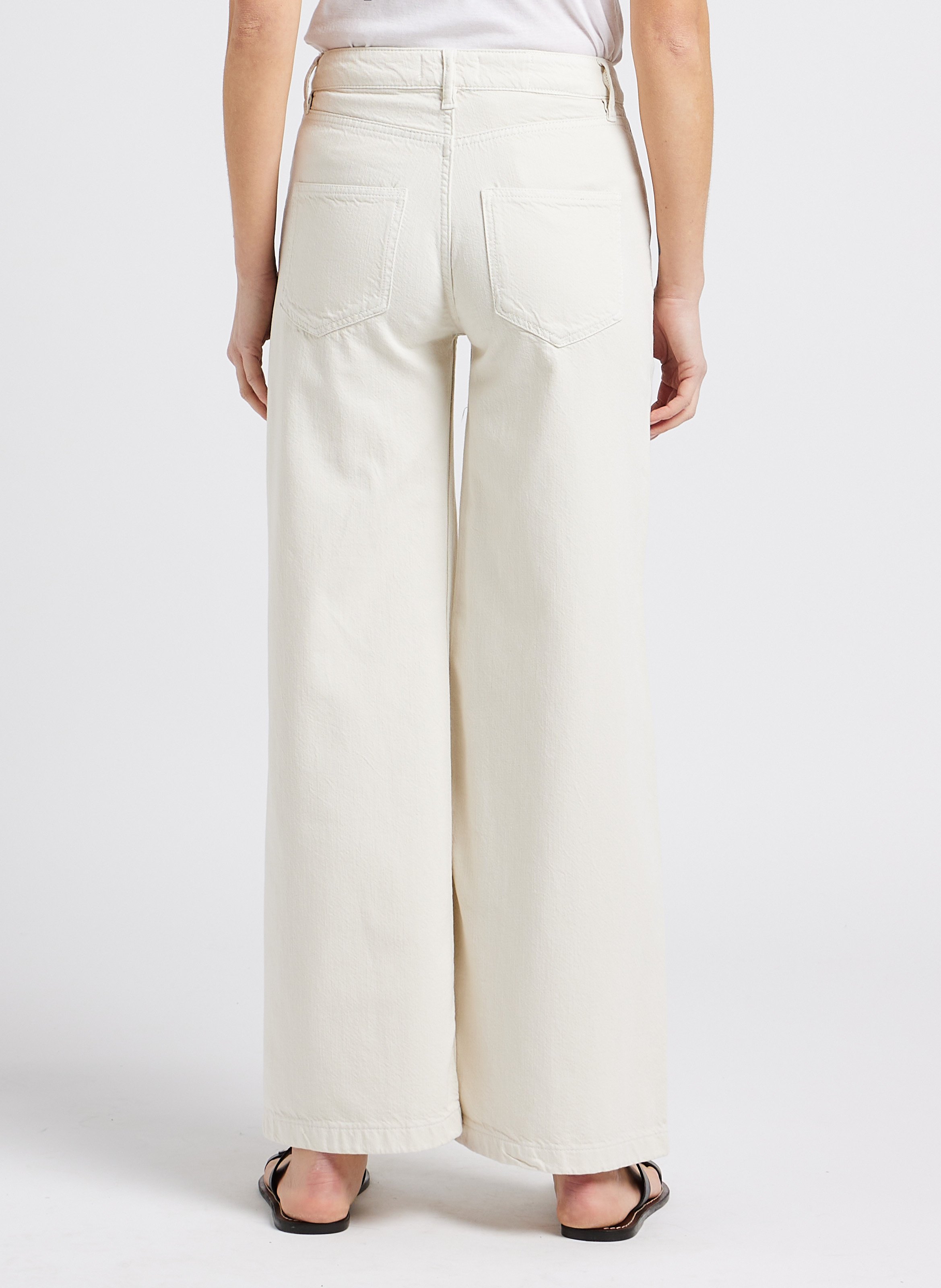 High-rise flared soft denim jeans ACQUAVERDE White