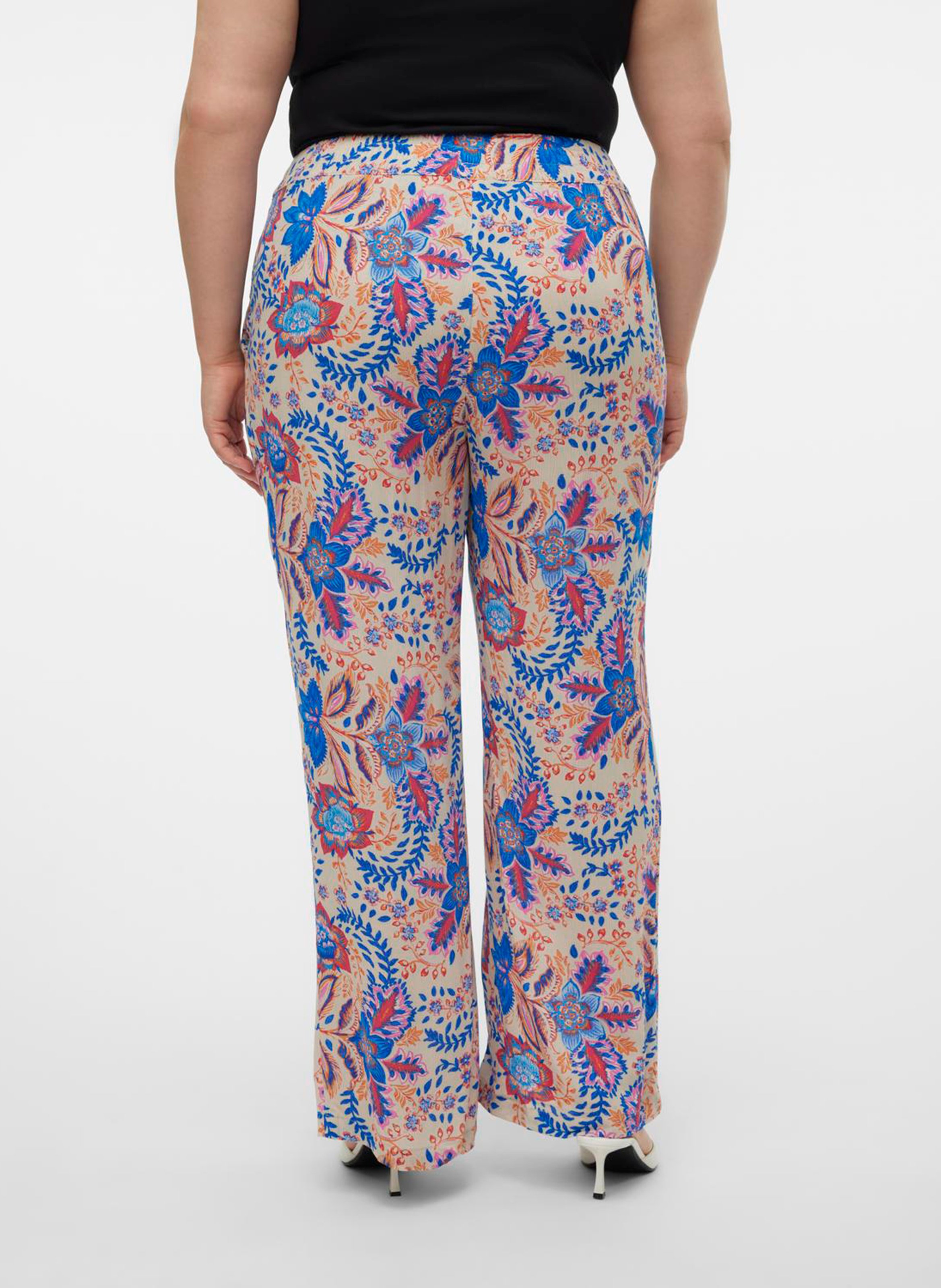 Jupe longue crayon imprimée VERO MODA CURVE Beige