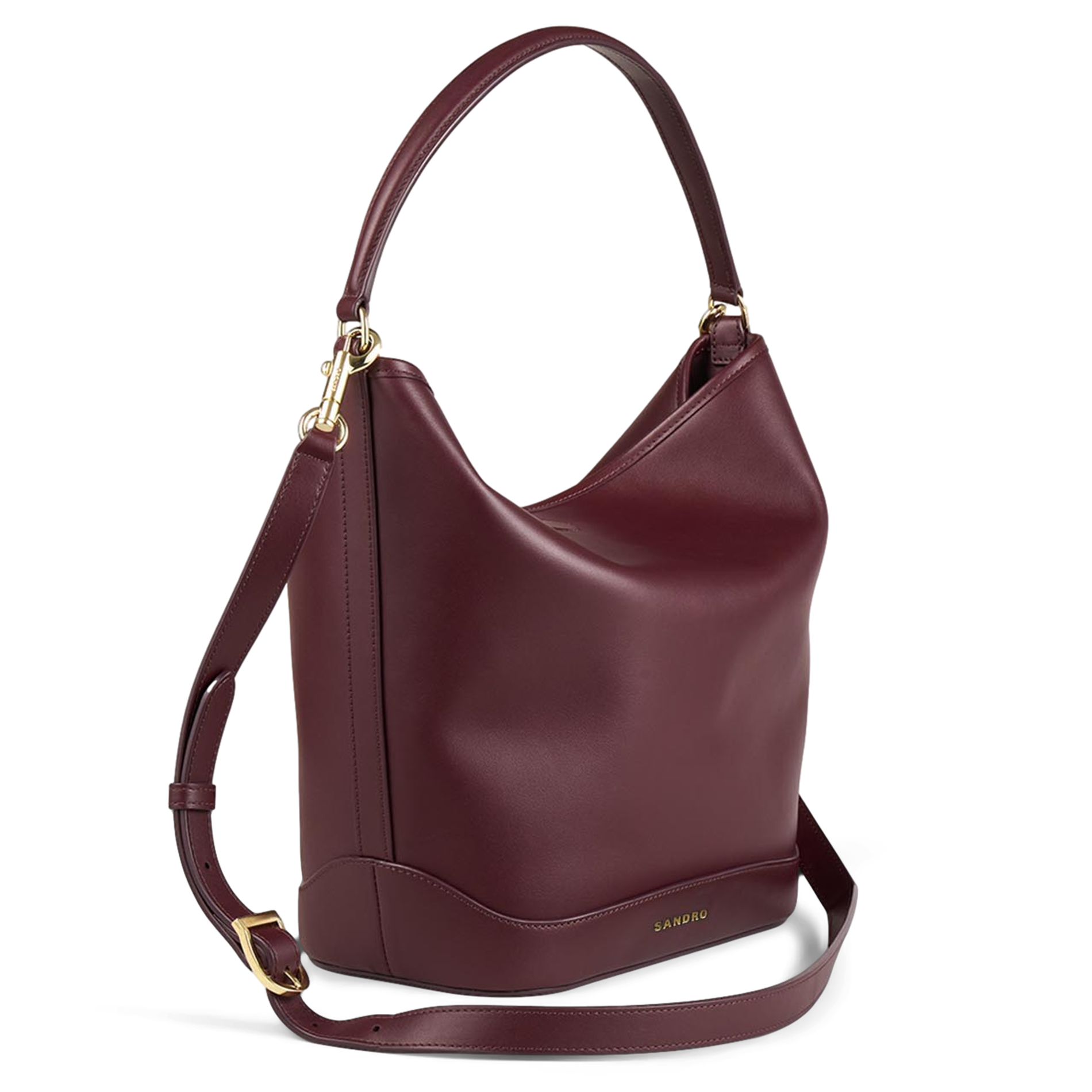 Corina leather bucket bag SANDRO Red