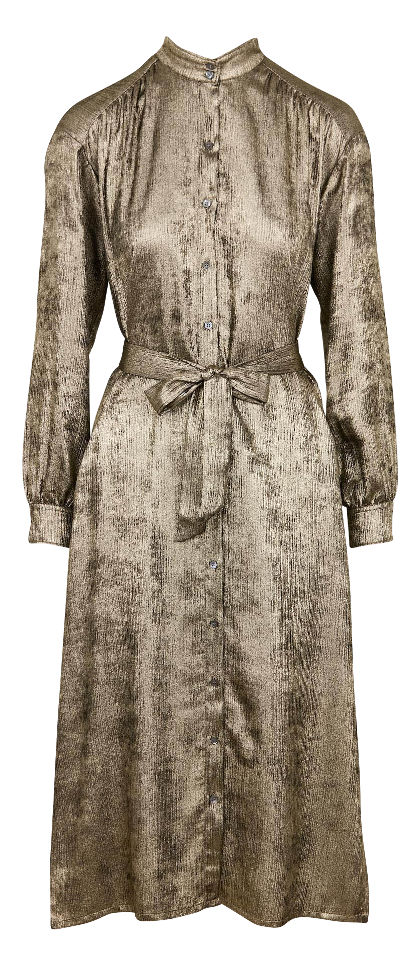 Long high-neck metallic dress HARTFORD Golden