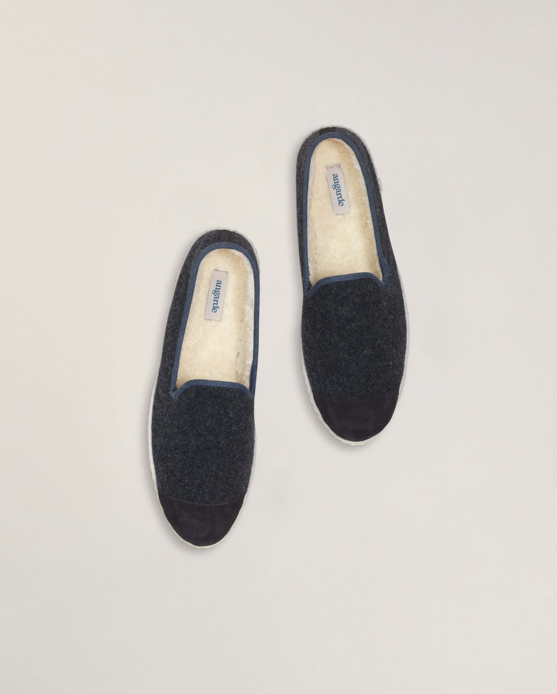 Limited edition men's slippers, navy blue denim ANGARDE Blue