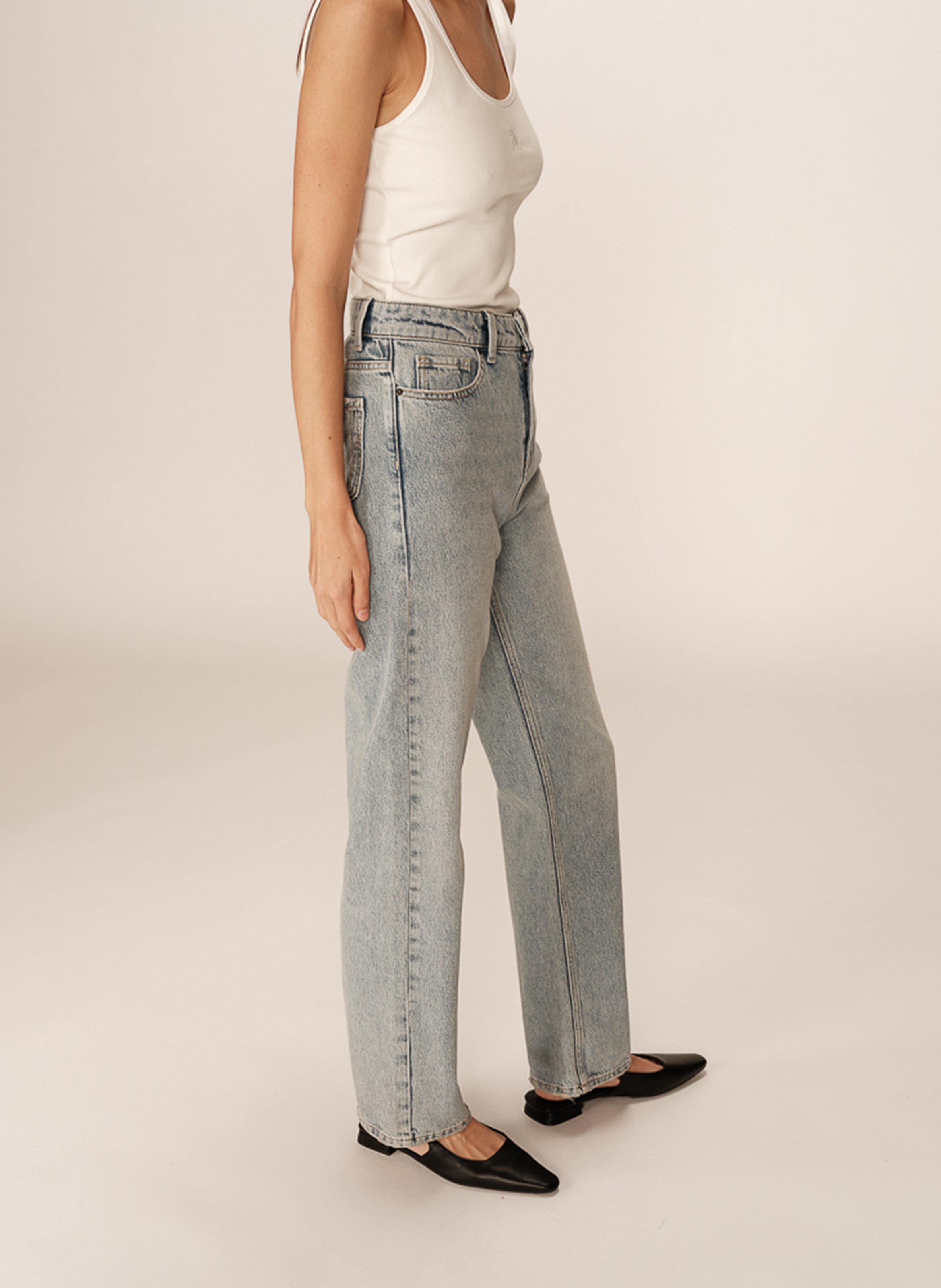 Jean droit taille haute GRACE ET MILA Bleu