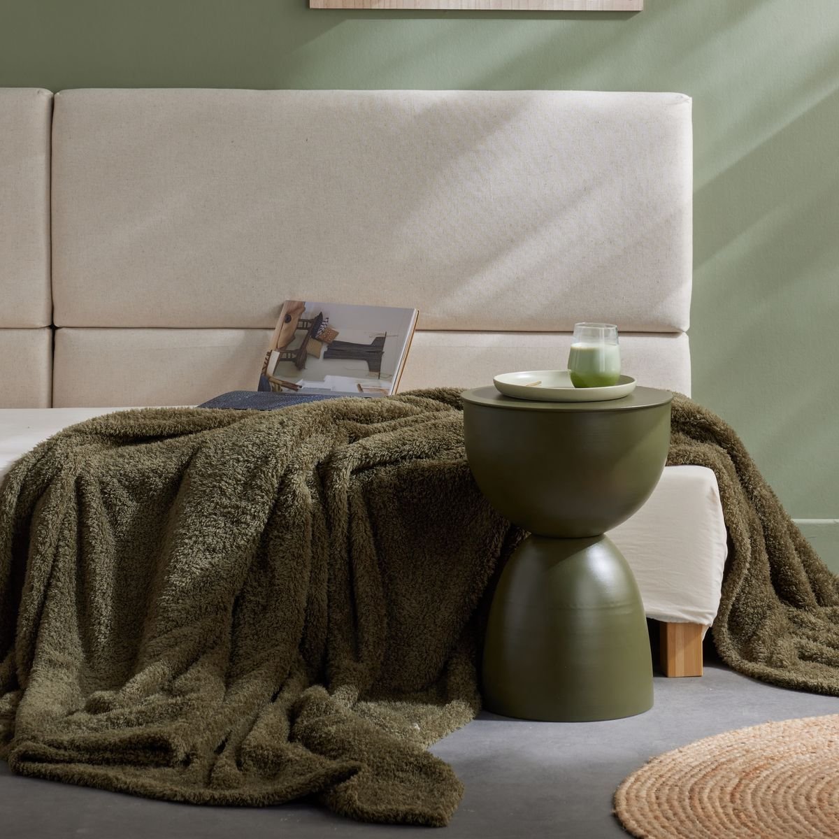 Solid fleece plaid TODAY LINGE DE MAISON Green