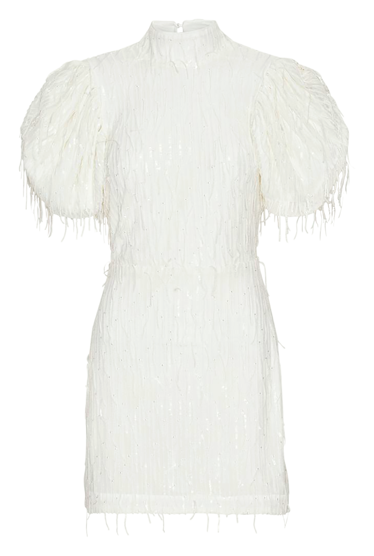 Robe courte en fibres recyclées mélangées ROTATE Blanc