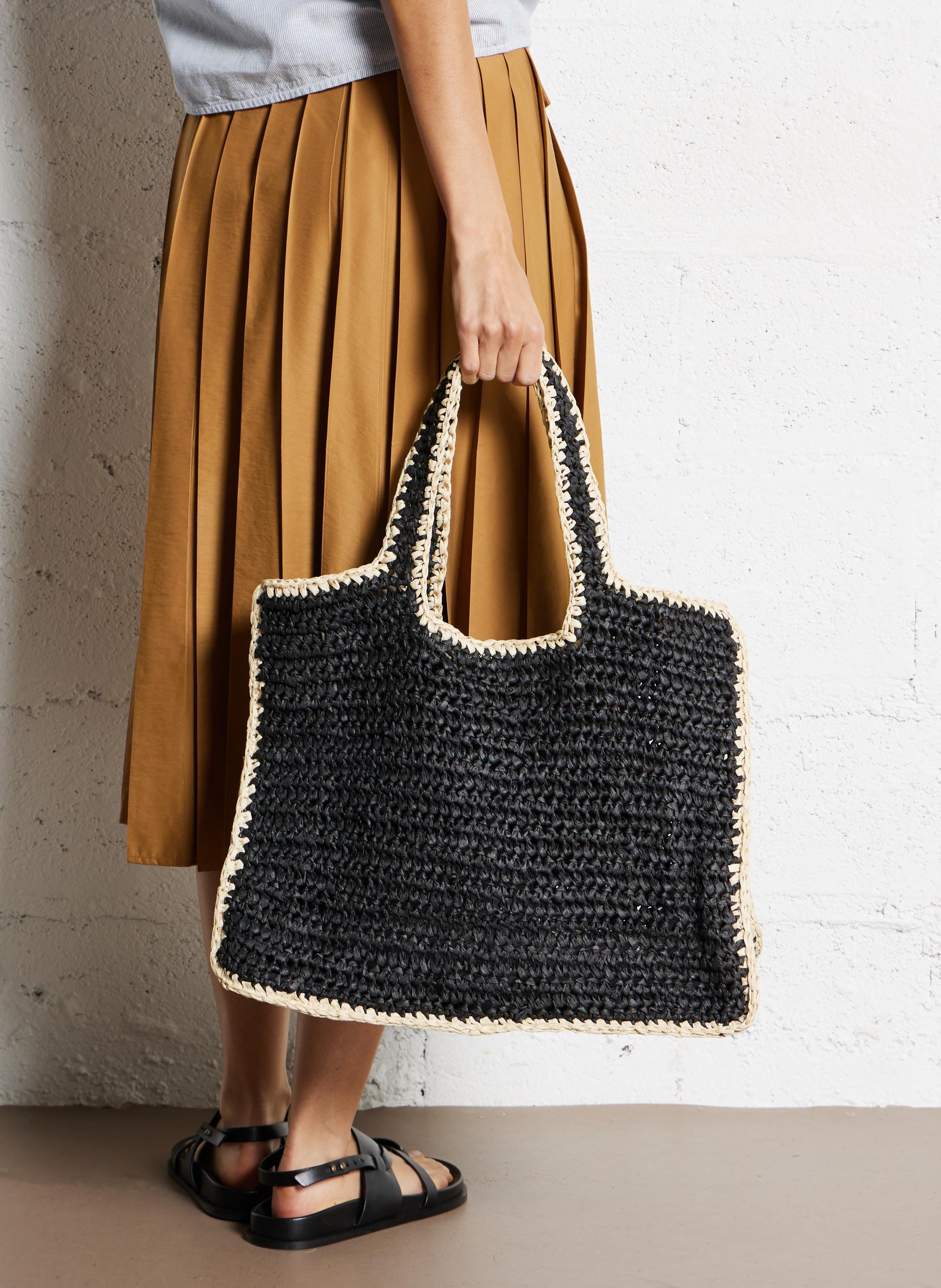 Shopper aus Stroh PIECES Schwarz