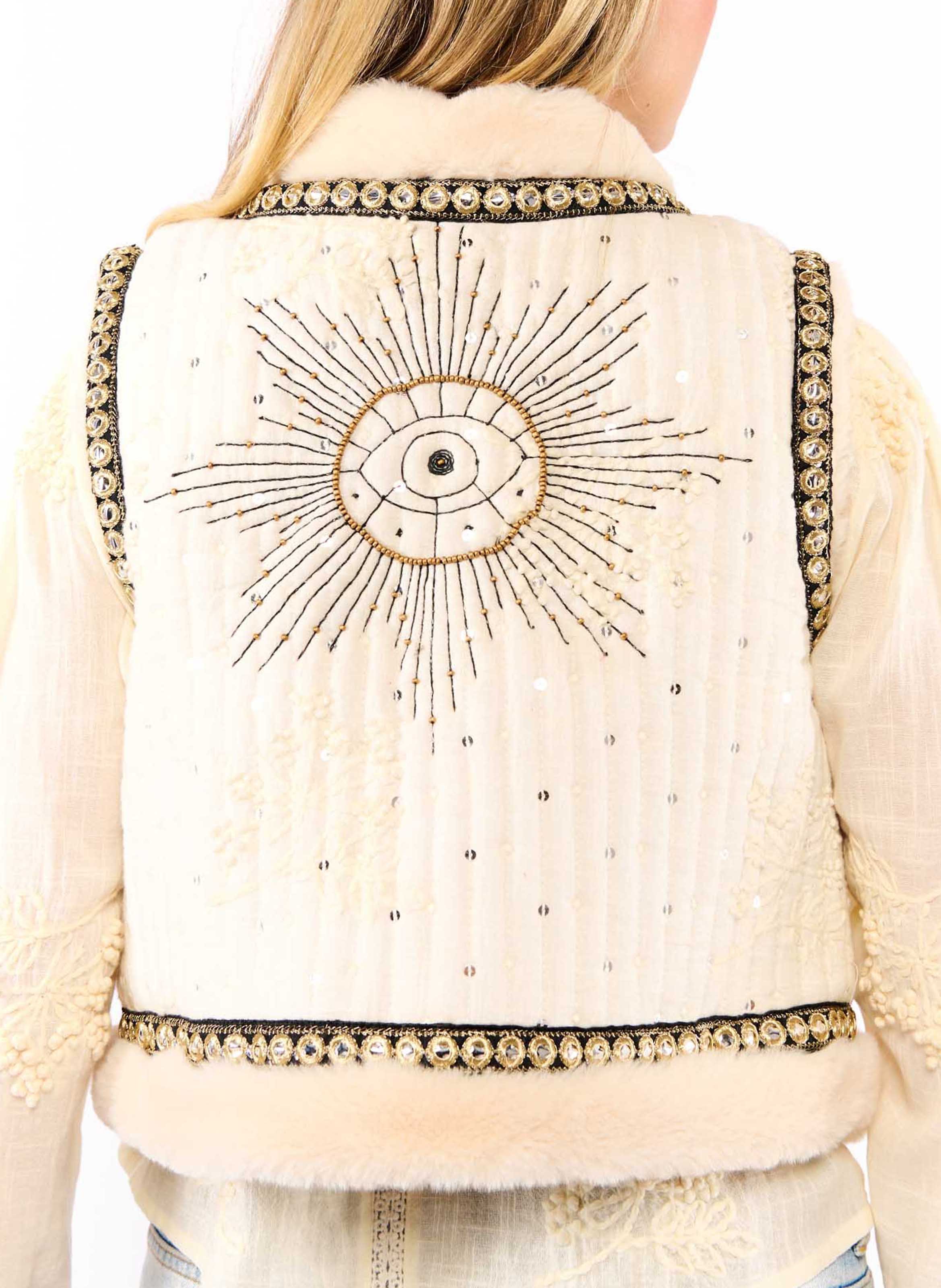 Straight cotton jacket WILD White