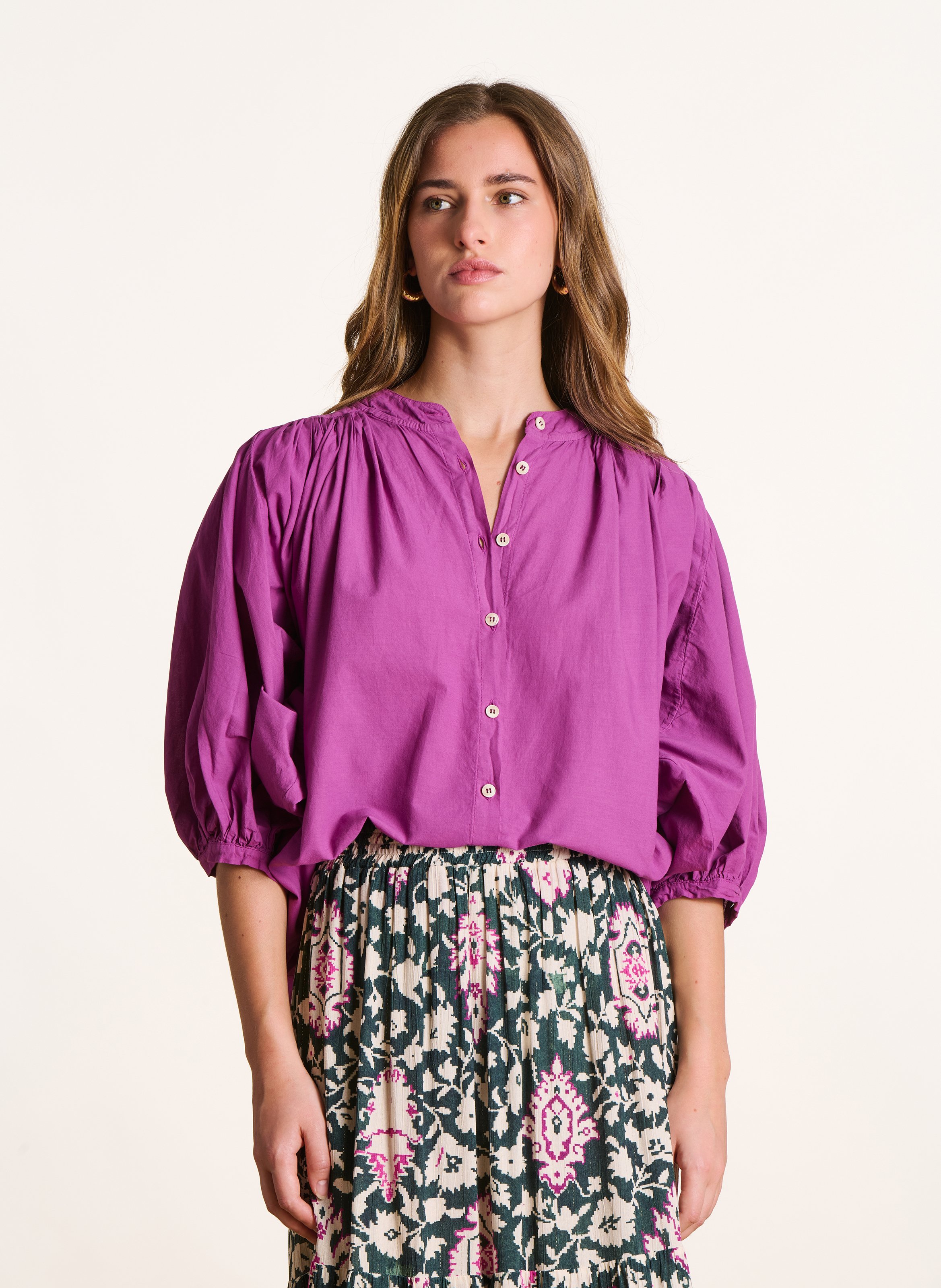Loose plain cotton shirt LA FEE MARABOUTEE