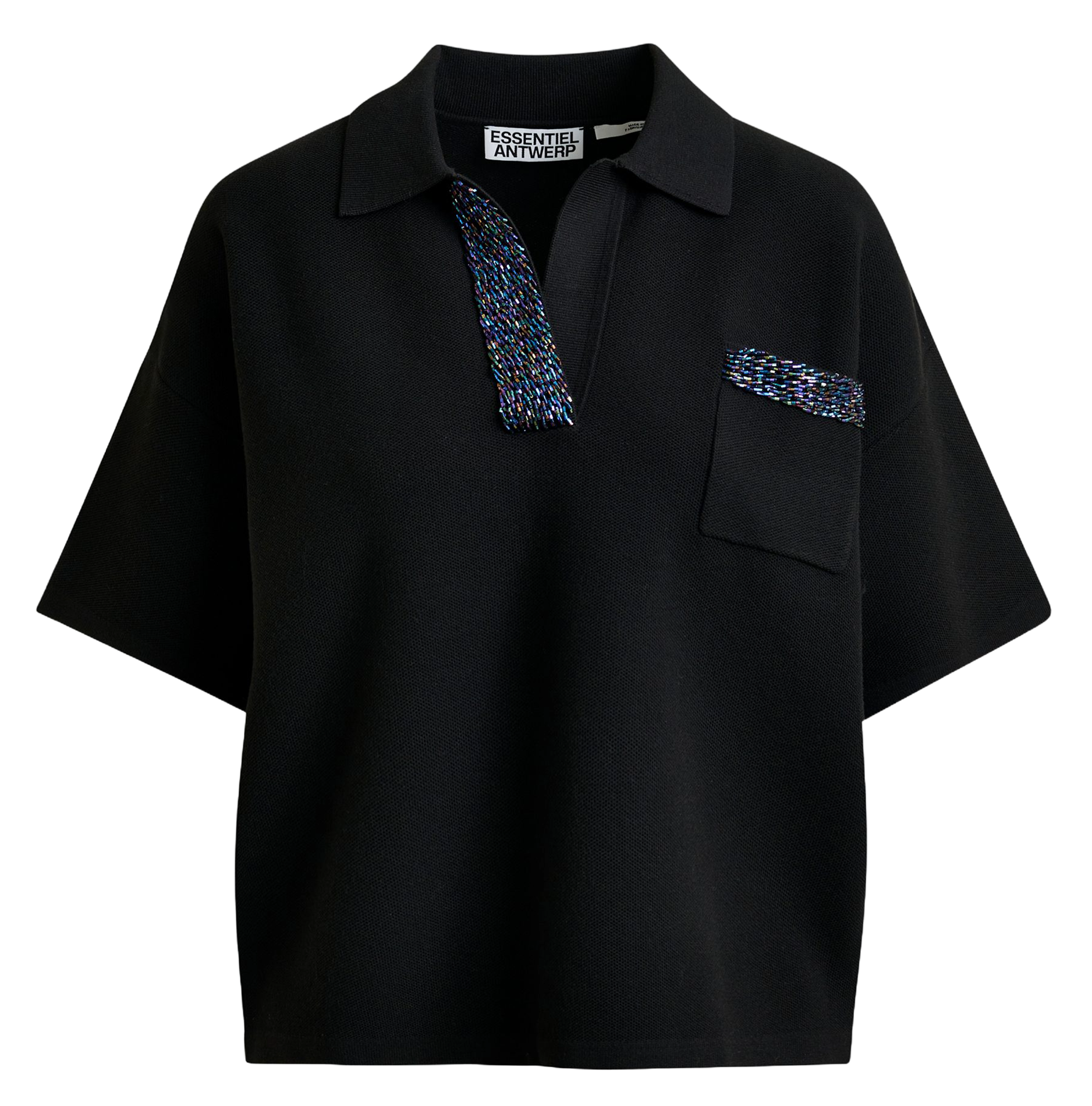 Haut col polo en maille ESSENTIEL ANTWERP Noir