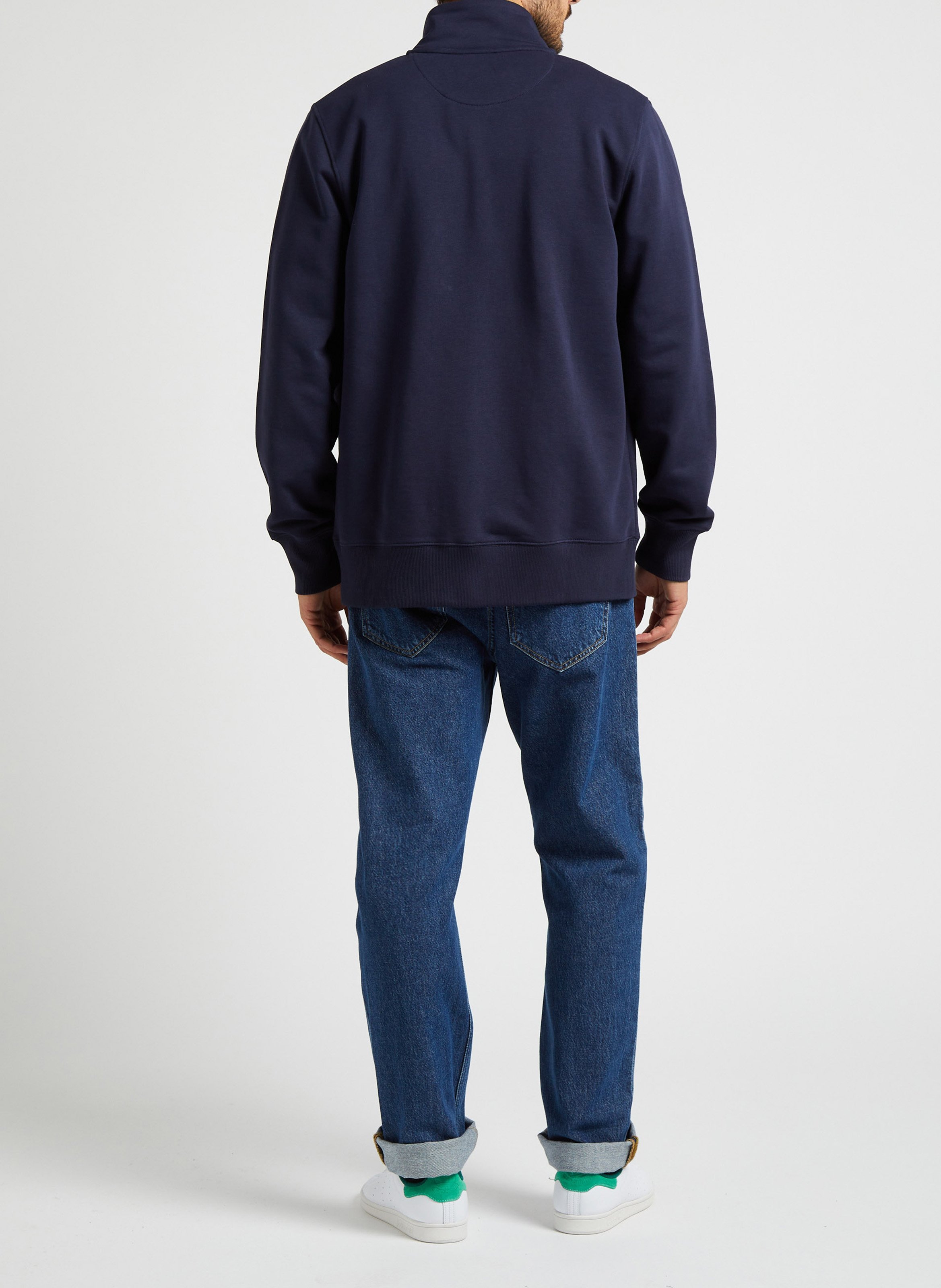 Sweat regular-fit col montant en coton mélangé GANT Bleu