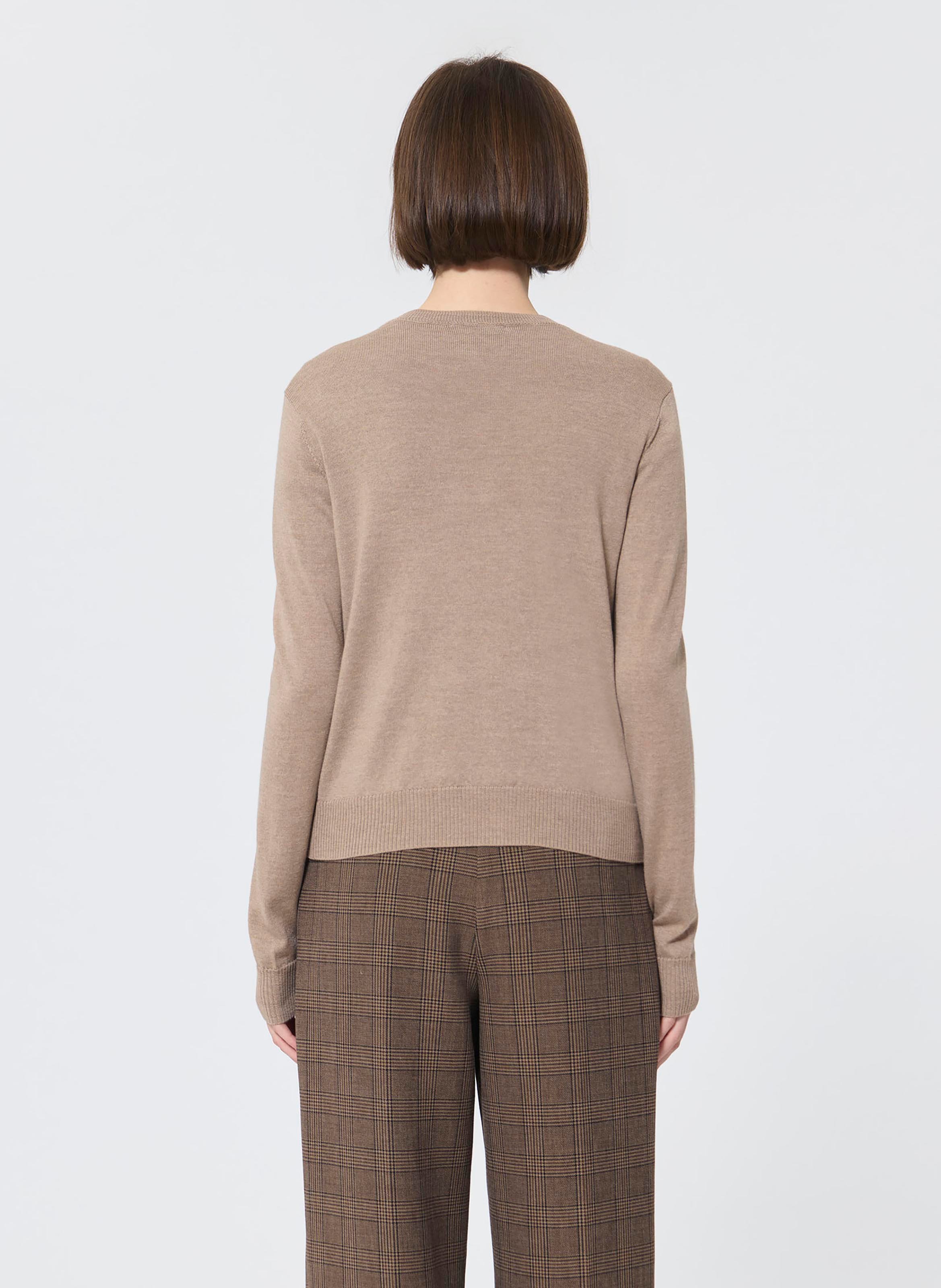 Gilet col rond en laine TARA JARMON Marron