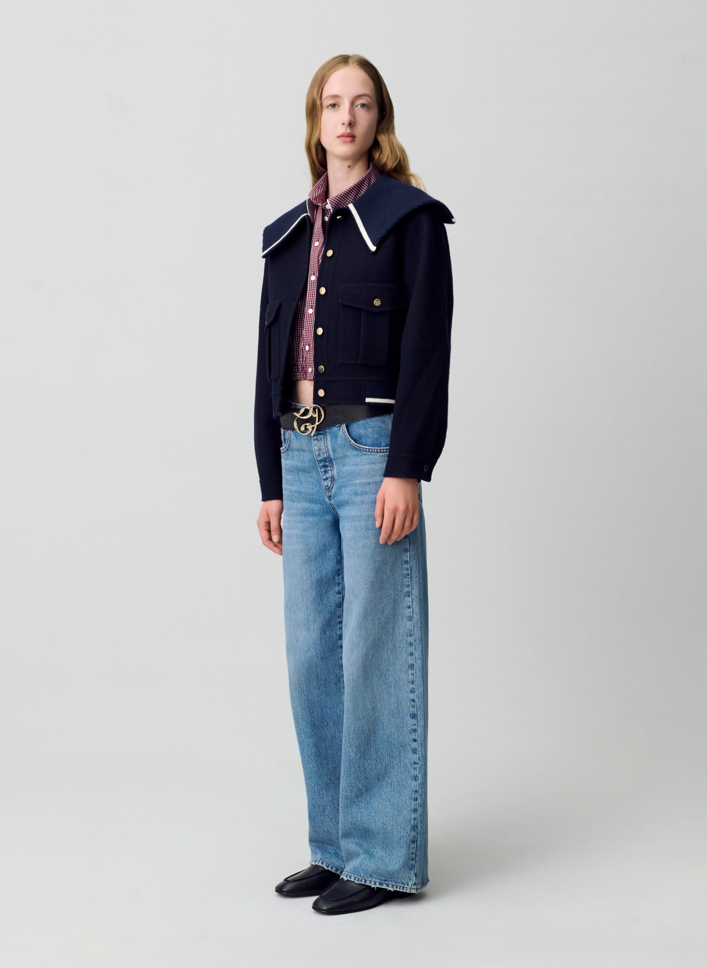 Veste en laine mélangée CLAUDIE PIERLOT Bleu