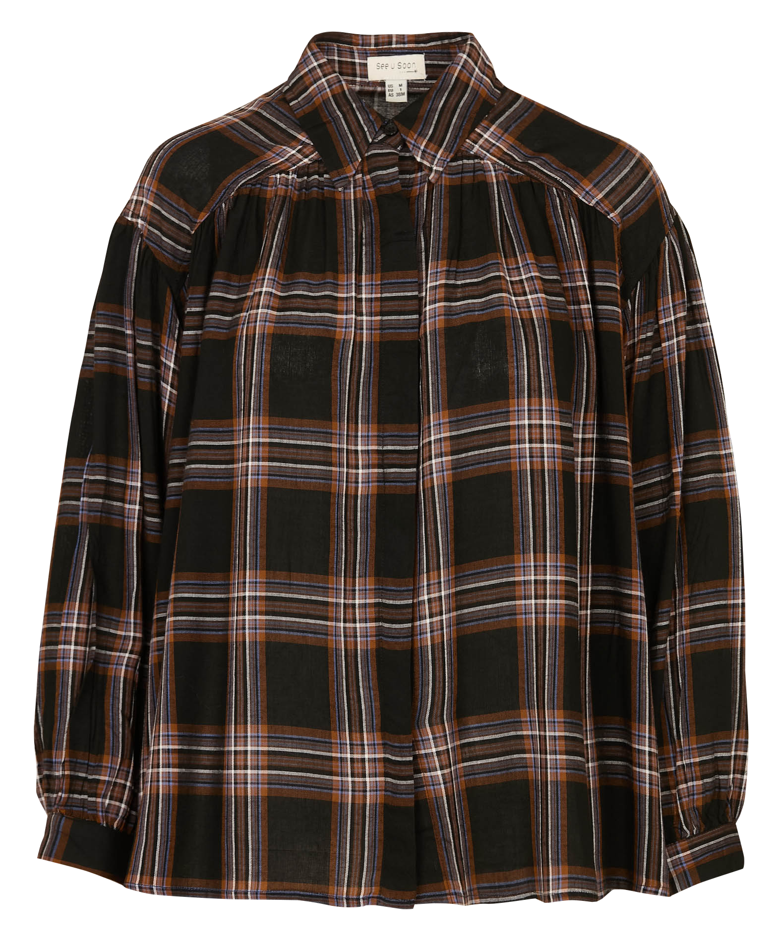 Bluse mit viktorianischem Kragen SEE U SOON Schwarz