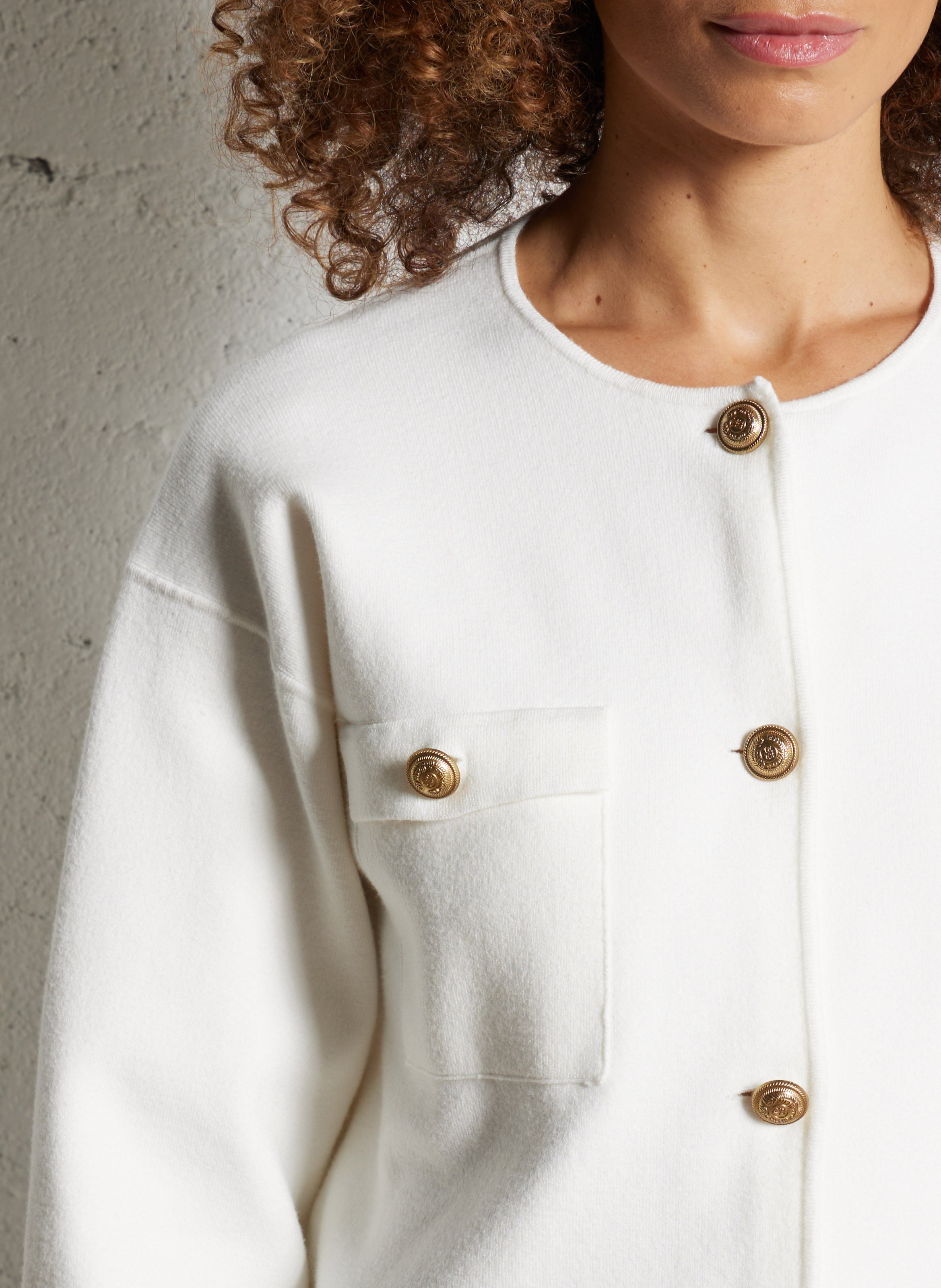 Oversized ronde hals cardigan IKKS Wit