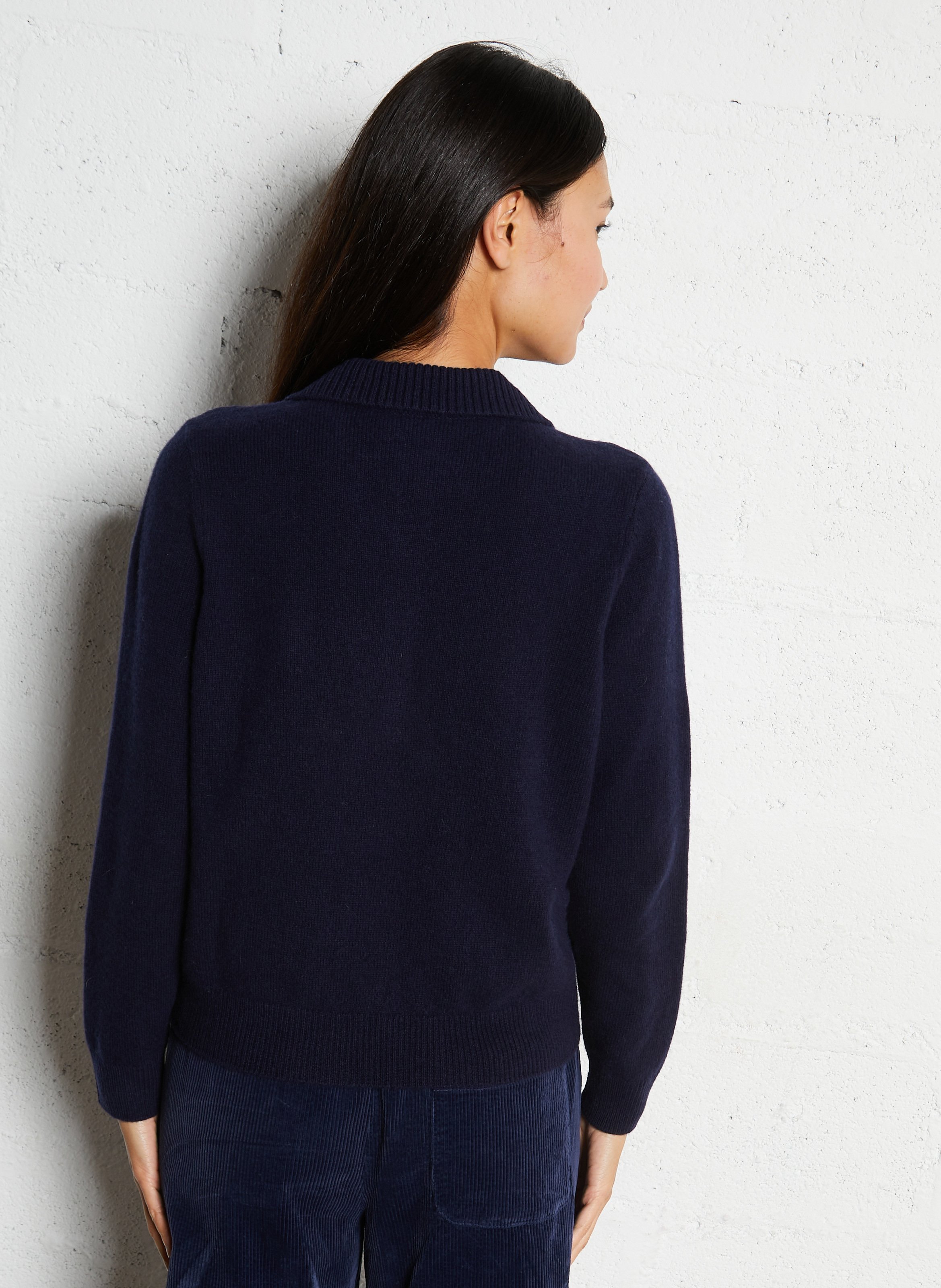 Oversized wool and cashmere polo neck sweater PETITE MENDIGOTE Blue