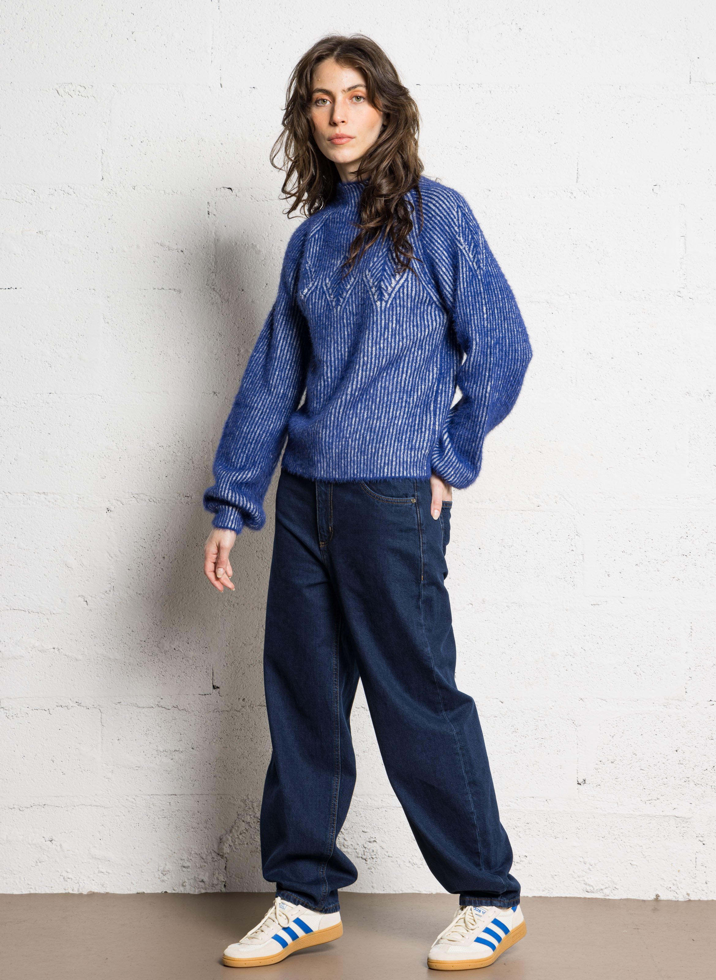 Jacquard-Pullover mit Stehkragen THE KORNER Blau