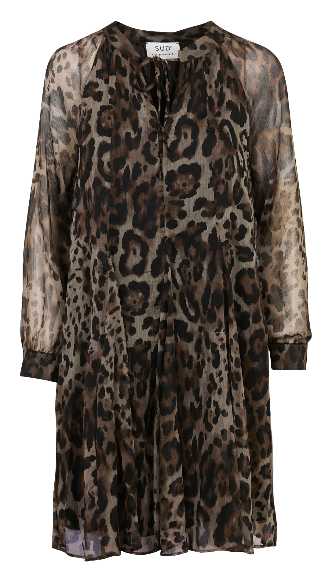 Robe courte évasée imprimée SUD EXPRESS Beige