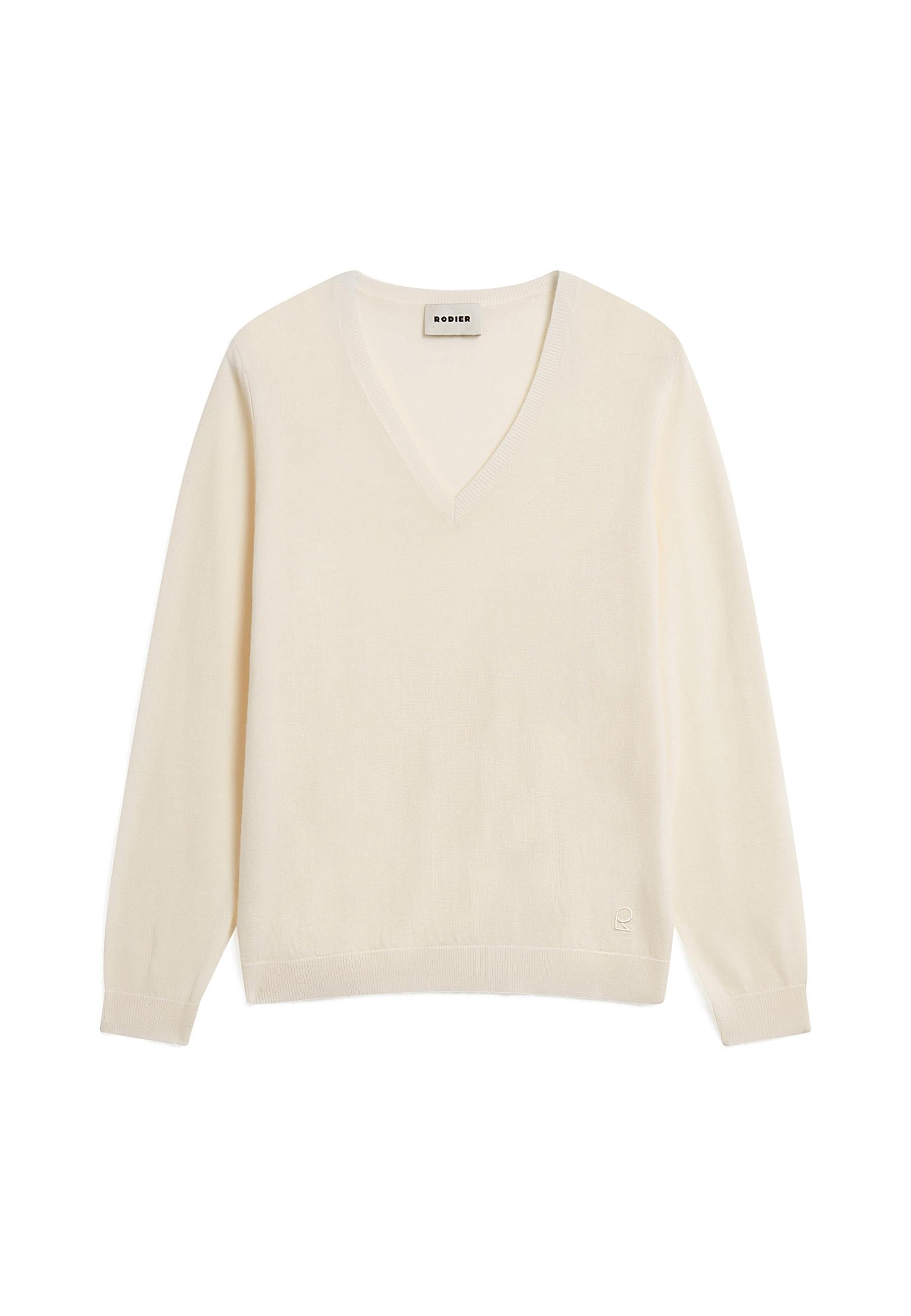 Bunelle wool V-neck sweater RODIER White