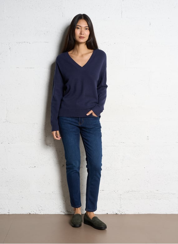 Jean boyfriend en coton mélangé | Bleu by SUD EXPRESS Jean boyfriend en coton mélangé Bleu