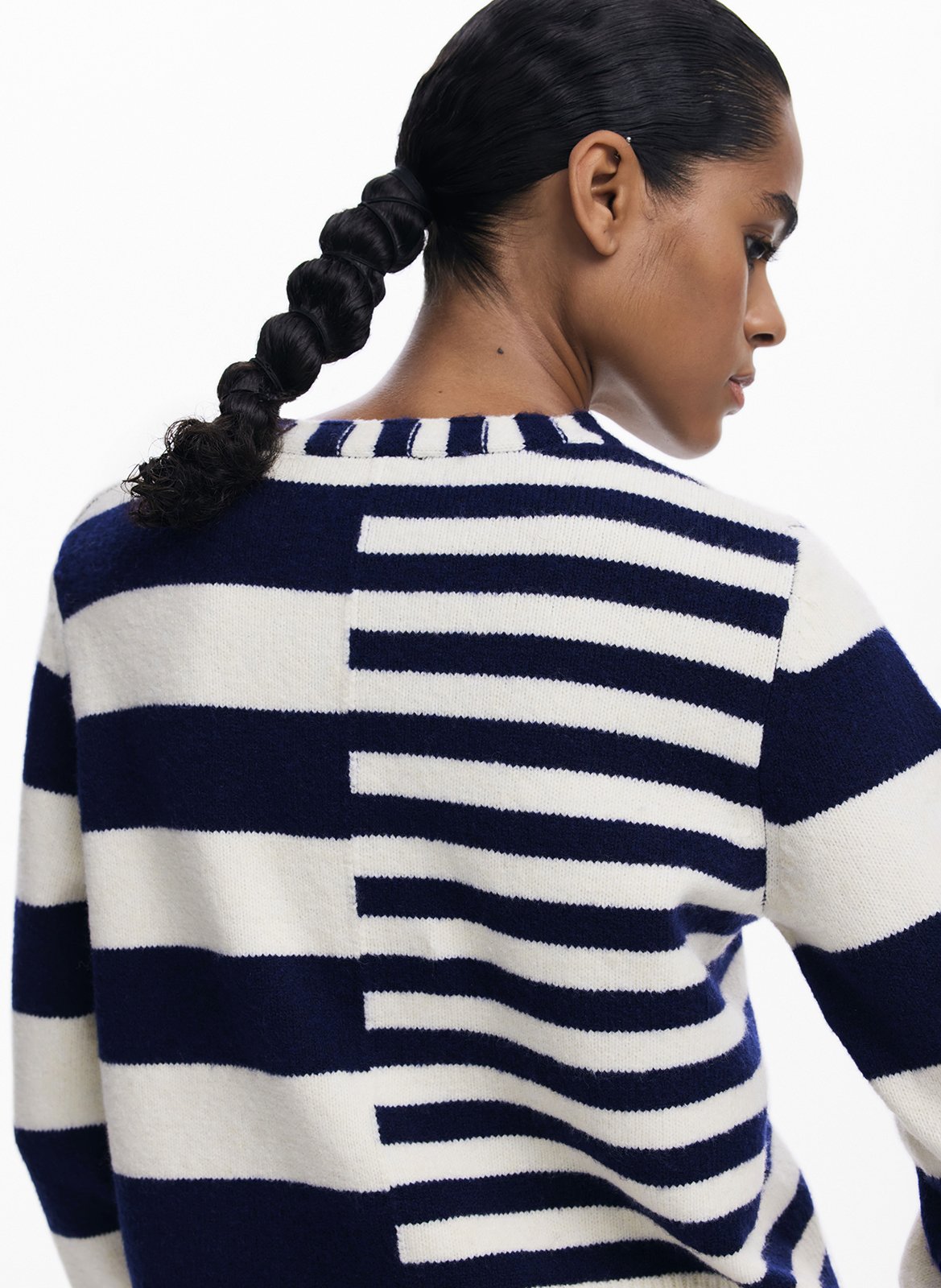 Maglione dritto scollo tondo a righe DESIGUAL Blu