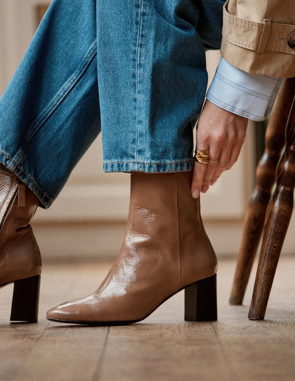 Ankle boots with heel ODAJE EX. M.MOUSTACHE Brown