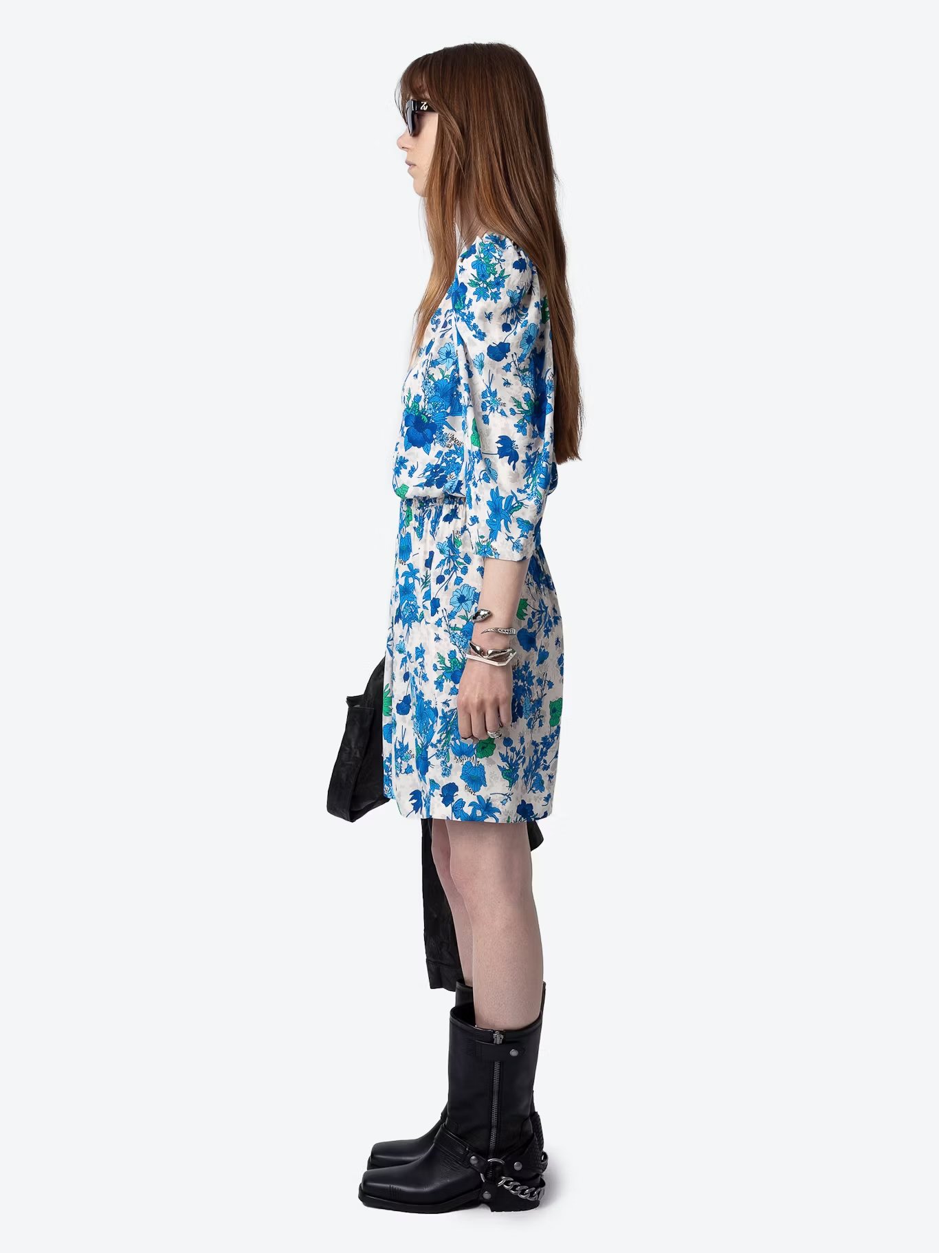 Robe courte droite encolure V imprimée ZADIG&VOLTAIRE Blanc